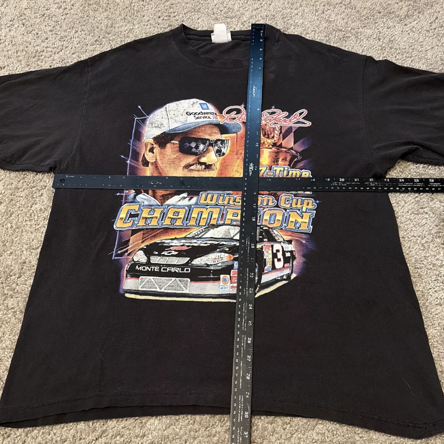 NASCAR VINTAGE Dale Earnhardt NASCAR Racing Big Face Double Sided T-Shirt XL Men Black XL T-Shirt Double-Sided NASCAR shirt Mens Size US XL / EU 56 / 4 - 6 Thumbnail