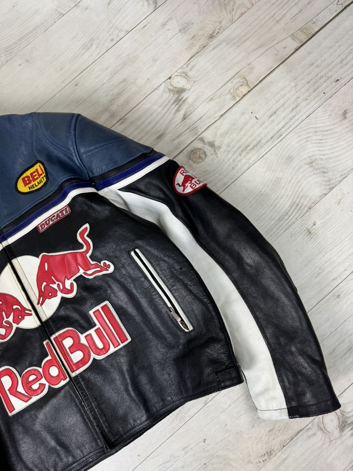 Red Bull Vintage Red Bull Leather Racing Moto Jacket 90s USA Size US XXL / EU 58 / 5 - 4 Thumbnail