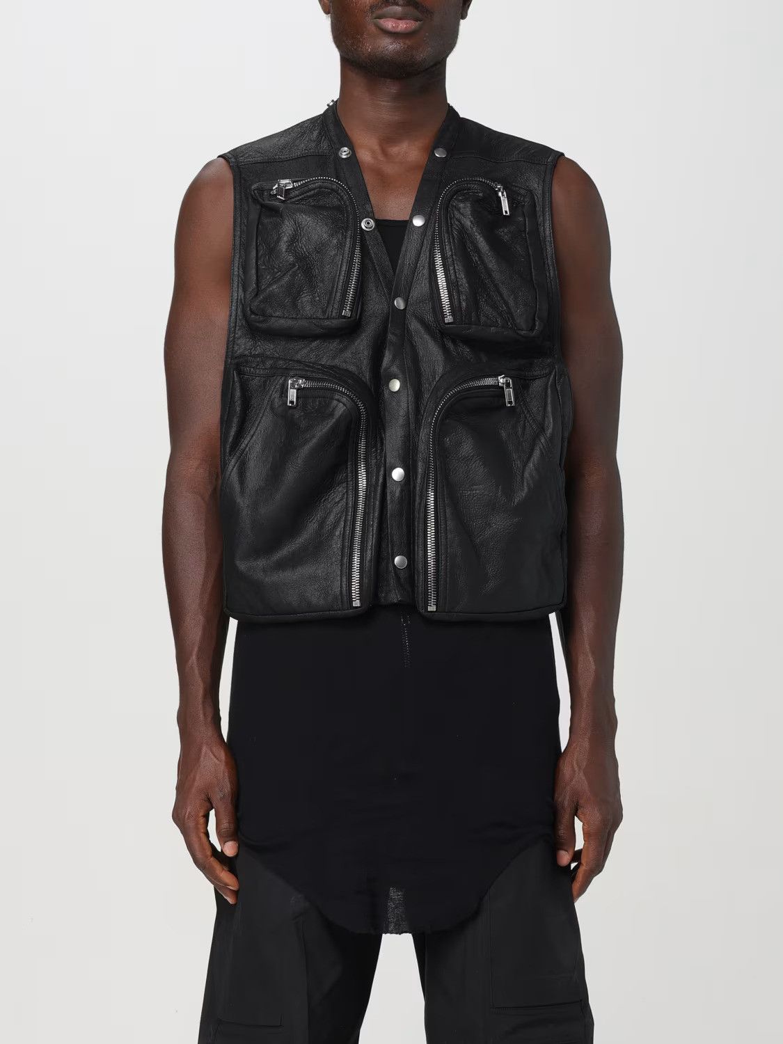 Rick Owens EU50 Zip Blistered Lamb Leather Cargo Vest FW24 Porterville Size US M / EU 48-50 / 2 - 19 Thumbnail