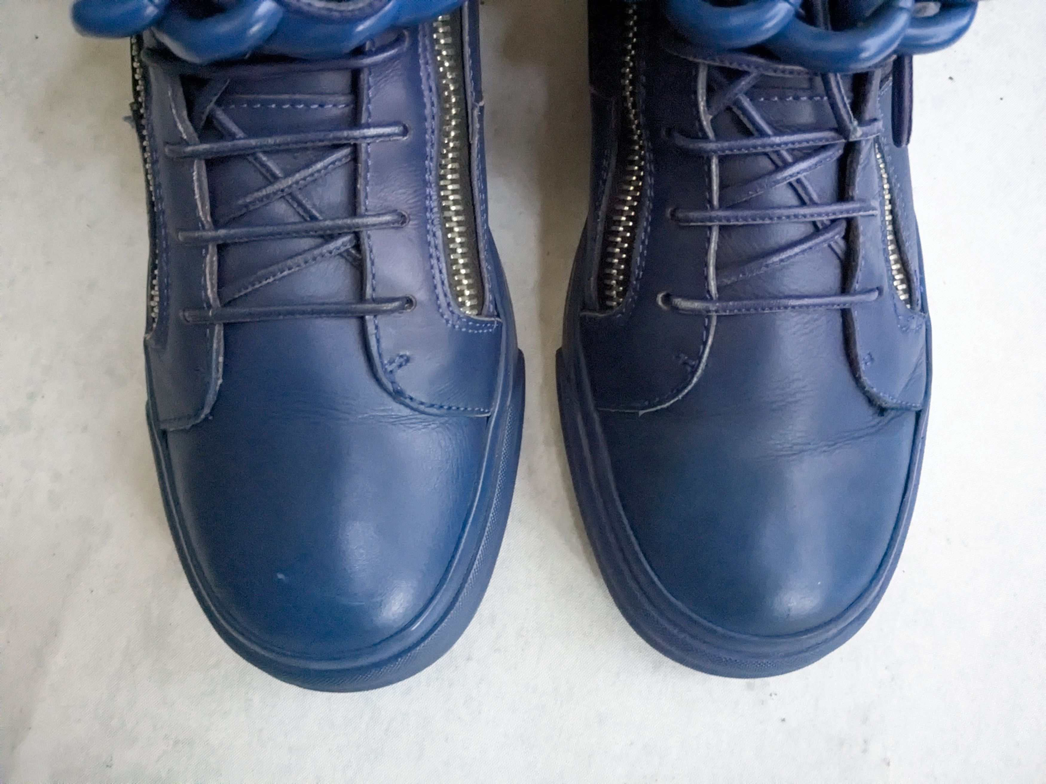 Giuseppe Zanotti Giuseppe Zanotti Chain Sneakers Blue 10 43 High Tops Leather Size US 10 / EU 43 - 2 Thumbnail
