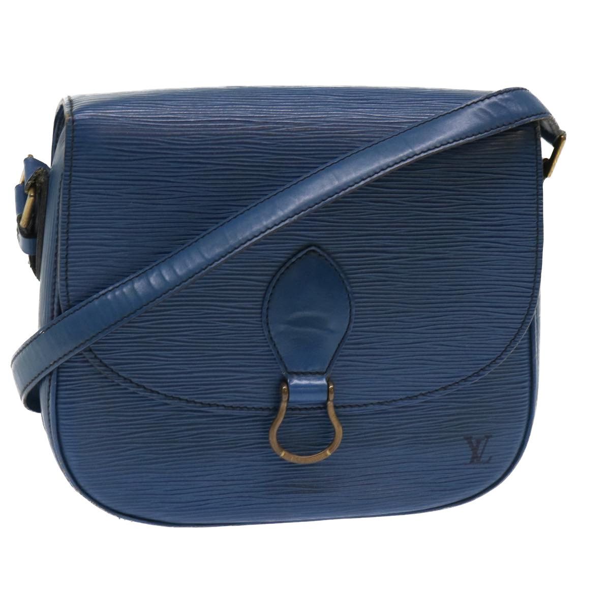 LOUIS VUITTON Epi Saint Cloud PM Shoulder Bag Blue M52195 LV Auth