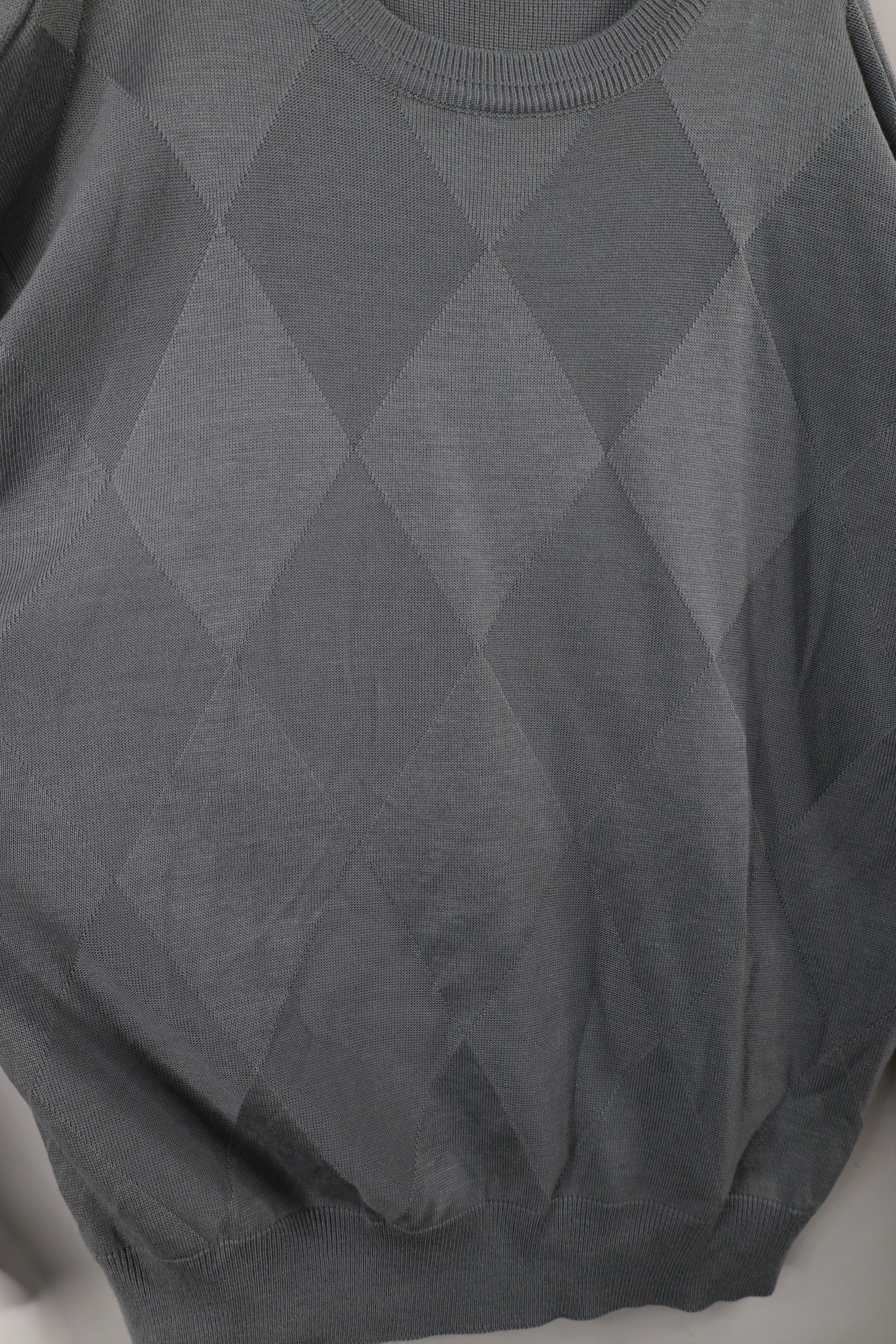 Vintage Vintage 90s Streetwear Argyle Knit Crewneck Sweater Gray Size US XXL / EU 58 / 5 - 4 Thumbnail