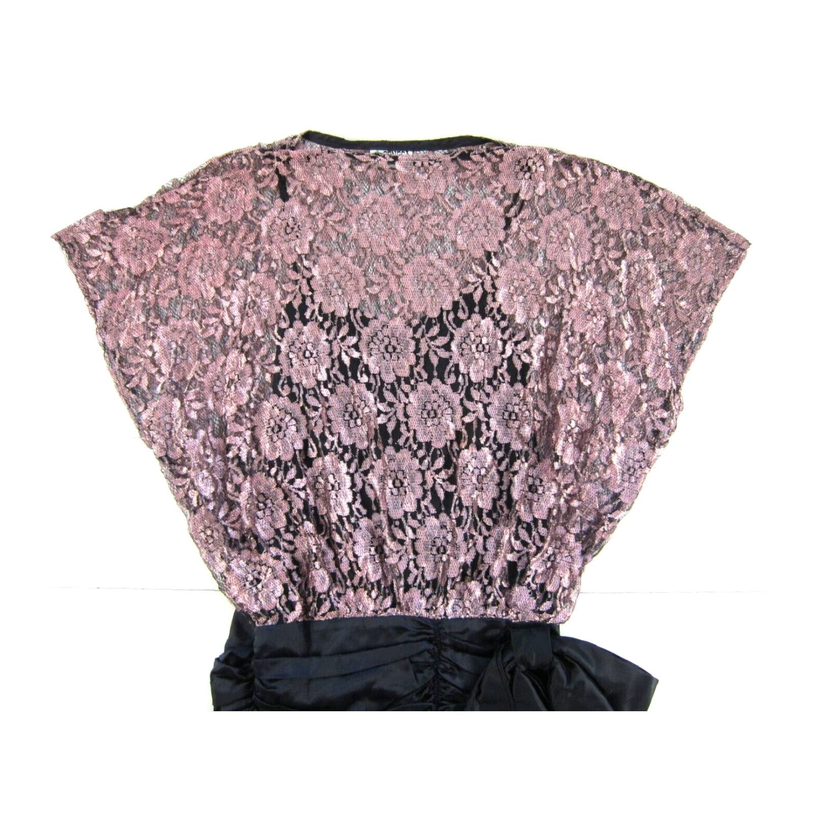 Pinko Vintage SENECA Pink Black Lace Bow Smock Dress Dress Pink SENECA Vintage 50s 60s 70s 80s Party Prom Knee Length Women Smocked Bow Lace Shirt Women Size S / US 4 / IT 40 - 6 Thumbnail