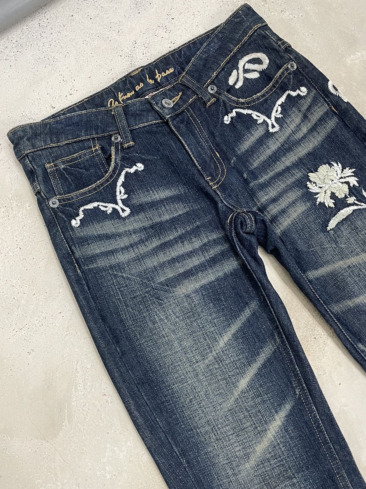 Frankie Shop Floral Motive Embroidery Flare Mud Indigo Denim Size US 28 / EU 44 - 3 Thumbnail