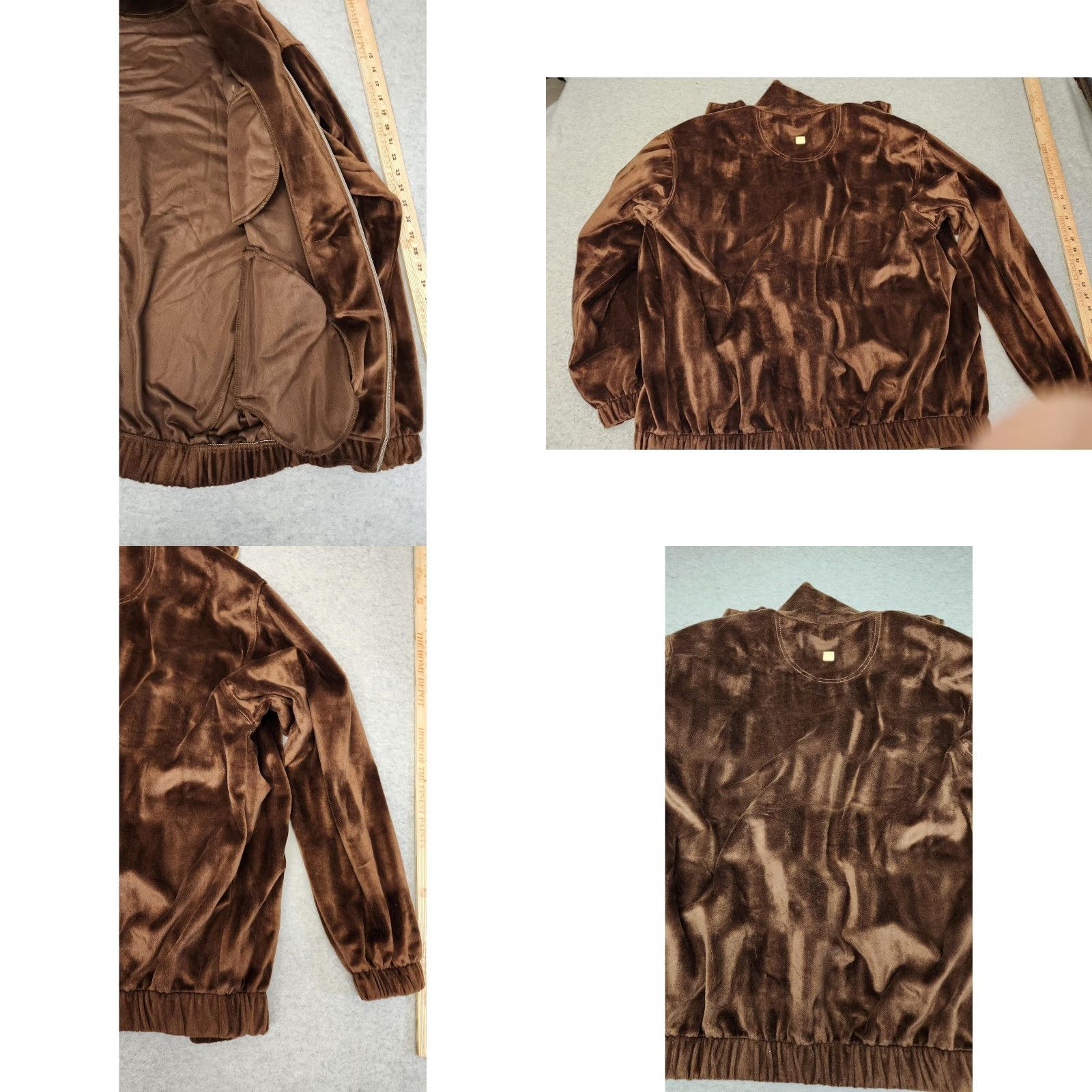 Kleman Leeman Jacket Mens M Brown Velour Full Zip Track Warm Up Retro Korea Size US M / EU 48-50 / 2 - 9 Thumbnail