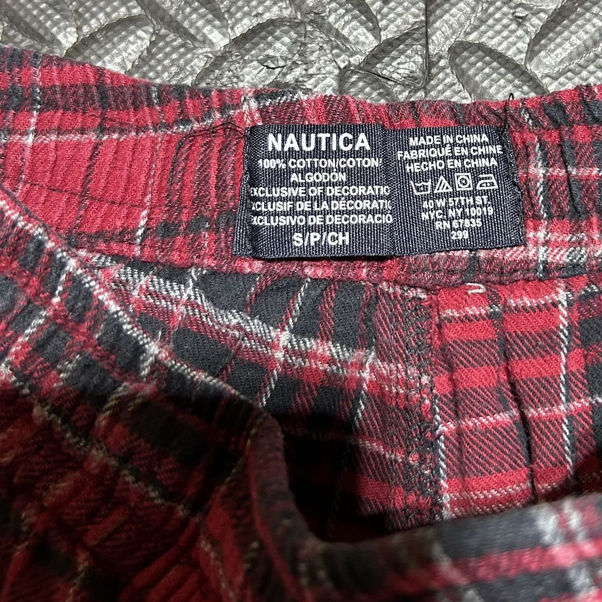 Nautica Nautica Sleepwear Pajama Pants Plaid Fleece Red Mens Small Size US 30 / EU 46 - 2 Thumbnail