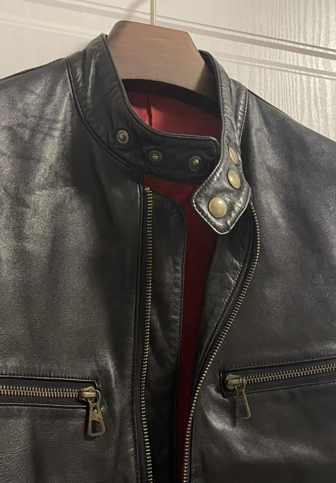 Jean Paul Gaultier Jean Paul Gaultier｜Cross zipper motorcycle leather jacket Size US M / EU 48-50 / 2 - 6 Thumbnail