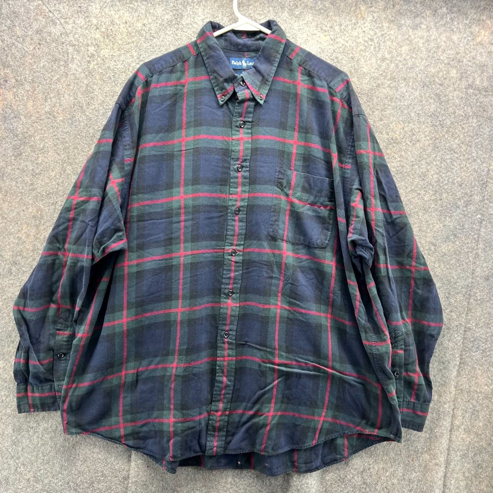Polo Ralph Lauren VINTAGE Polo Ralph Lauren Shirt Mens XXL Blue Button Down Blackwatch Tartan Plaid Blake Size US XXL / EU 58 / 5 - 2 Thumbnail