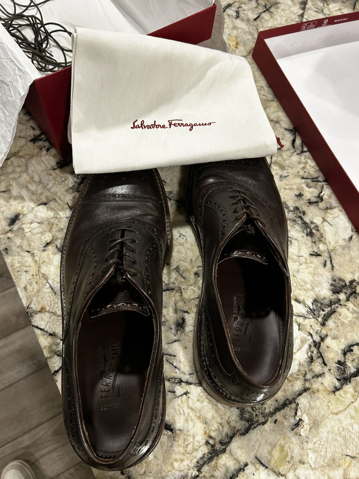 Salvatore Ferragamo Salvatore Ferragamo Leather Brogues Size US 10 / EU 43 - 1 Thumbnail