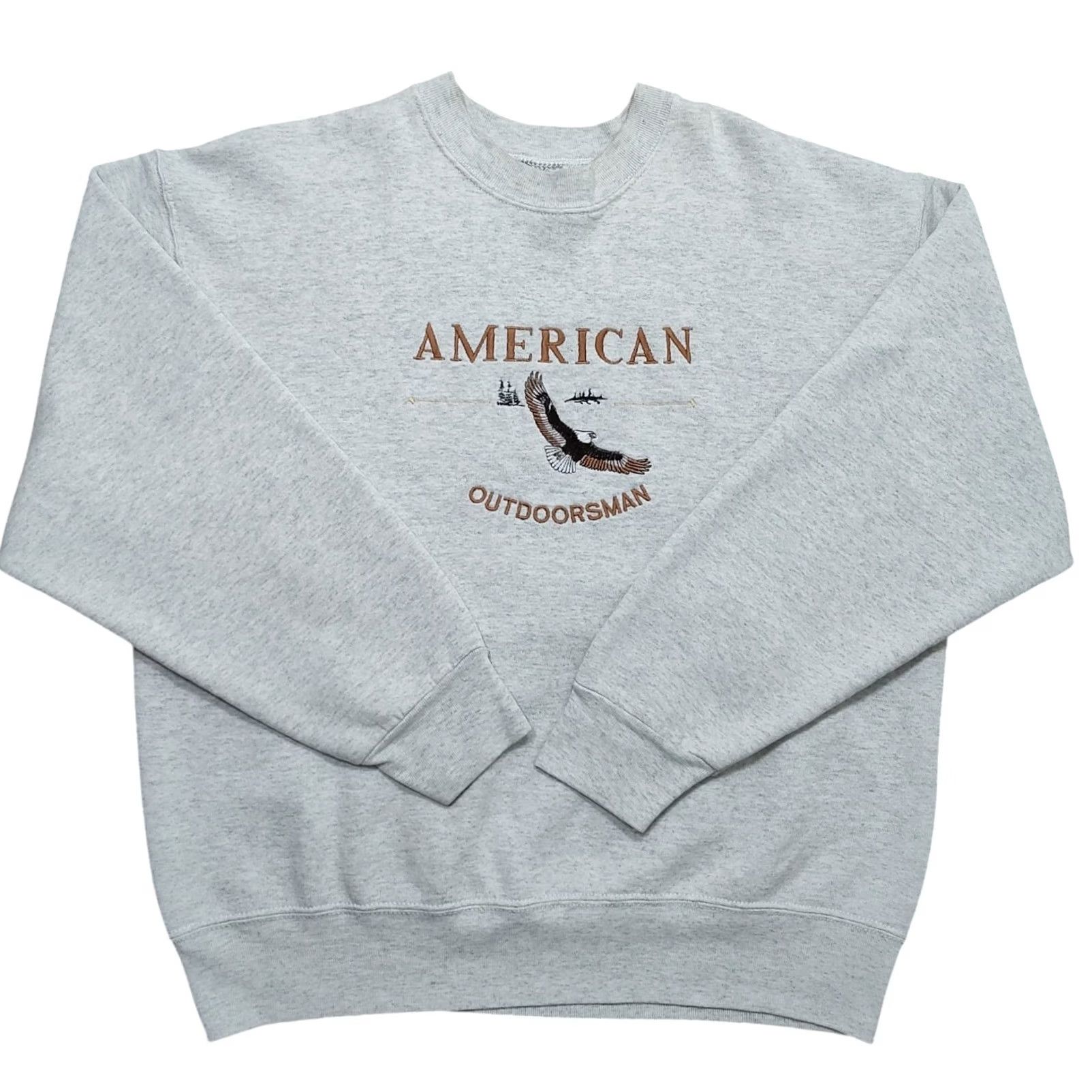 Vintage VINTAGE Great American Sweatshirt Crewneck Mens L Gray Embroidered Nature Eagle 90s Outdoor Fishing Hunting Bass Graphic Print Size US L / EU 52-54 / 3 - 2 Thumbnail
