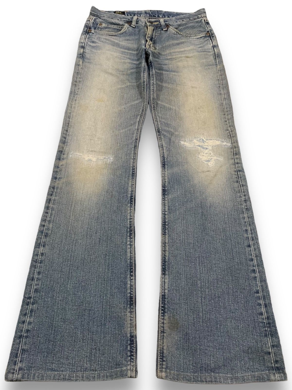 Lee Vintage Lee Riders Mud Wash Flare Distressed Jeans Size US 30 / EU 46 - 1 Thumbnail