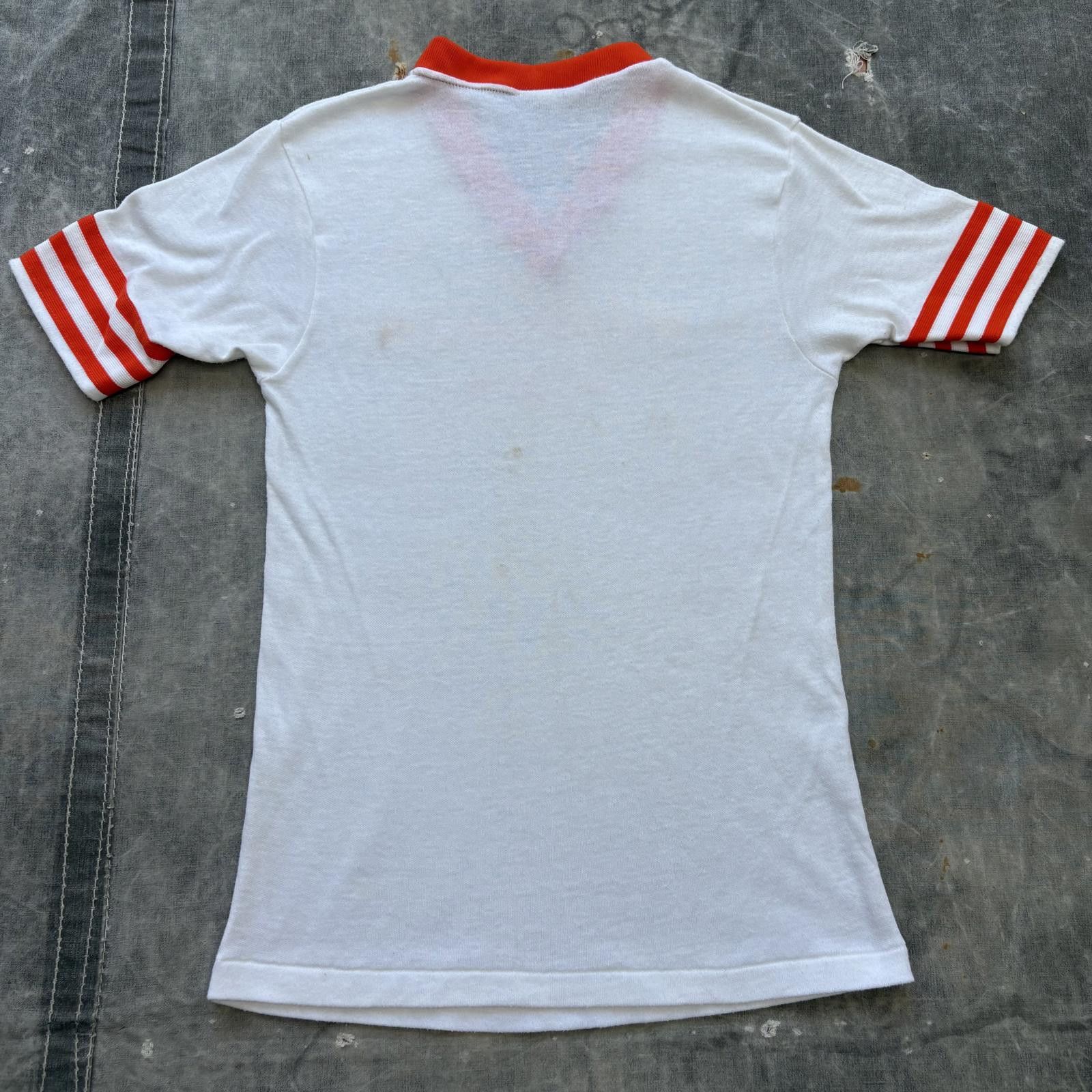 Vintage Vintage 70s Ridge Road Rams School Striped Sleeve Shirt Size US S / EU 44-46 / 1 - 5 Thumbnail