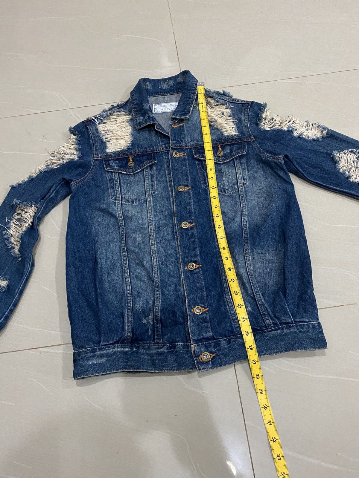 Japanese Brand Rare SLY Jeans Distressed Jacket Size US M / EU 48-50 / 2 - 5 Thumbnail