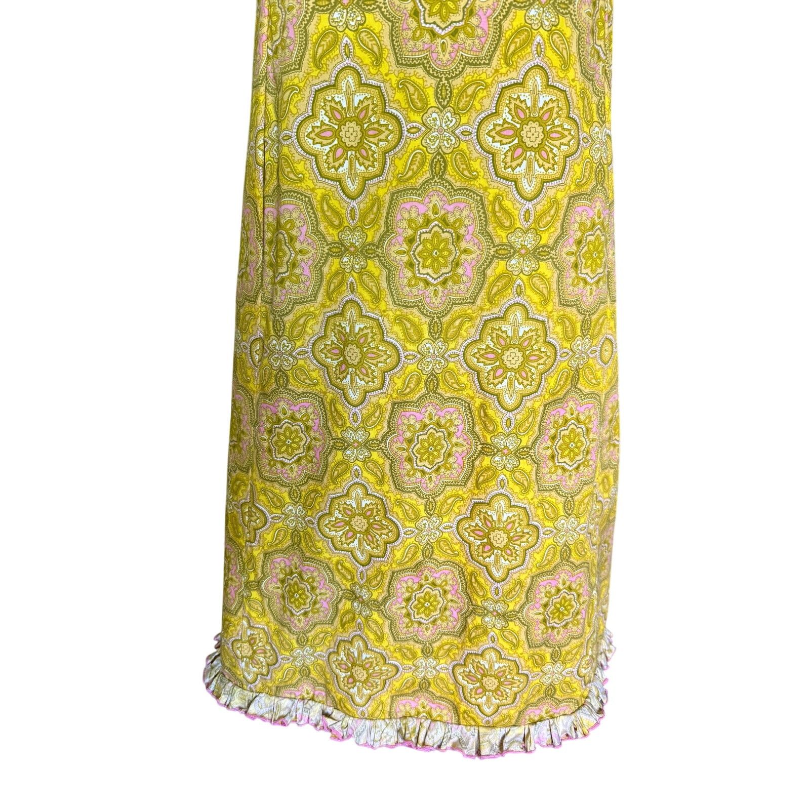 Vintage Vintage 60’s Yellow Ruffle Sleeveless Maxi Dress XS Small Size S / US 4 / IT 40 - 3 Thumbnail