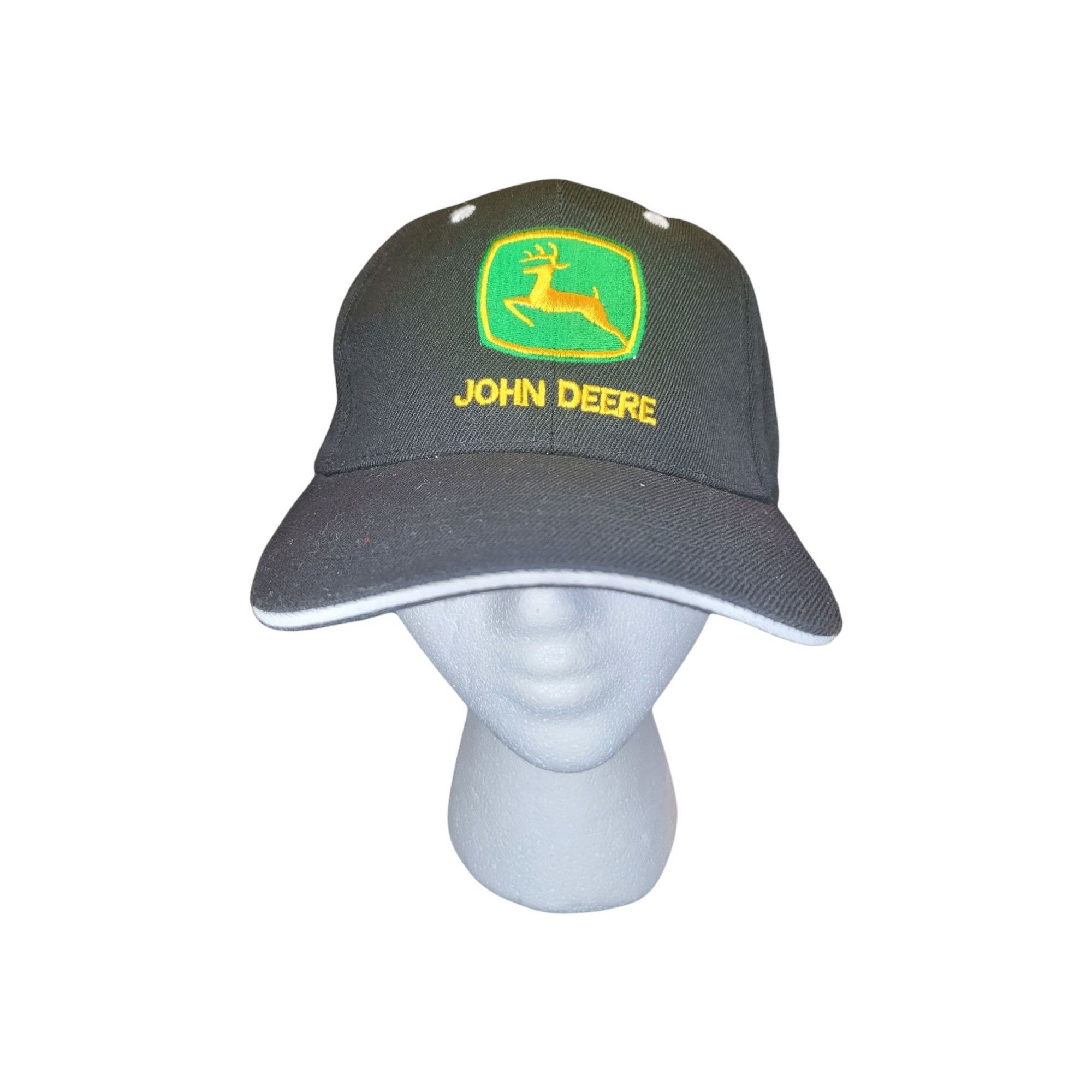 JOHN DEERE Farm Equipment Advertising ADJUSTABLE STRAP GREEN HAT CAP Deer  Logo