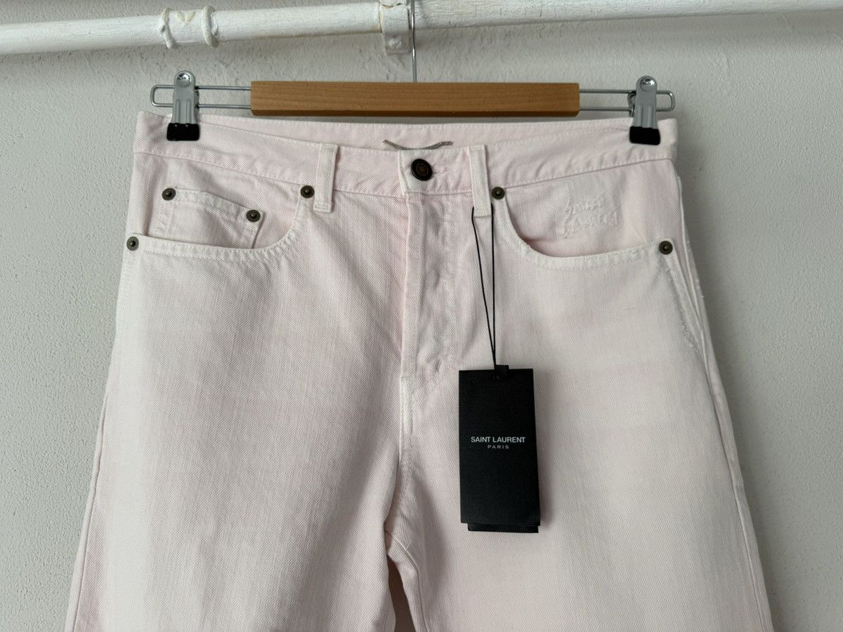 Saint Laurent Paris Pale Pink Straight-Leg Denim Jeans Size US 29 - 6 Thumbnail