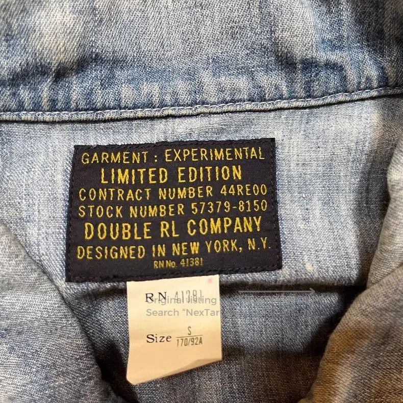 RRL Ralph Lauren RRL Limited Hand-Painted Denim Shirt. Size US XS / EU 42 / 0 - 3 Thumbnail