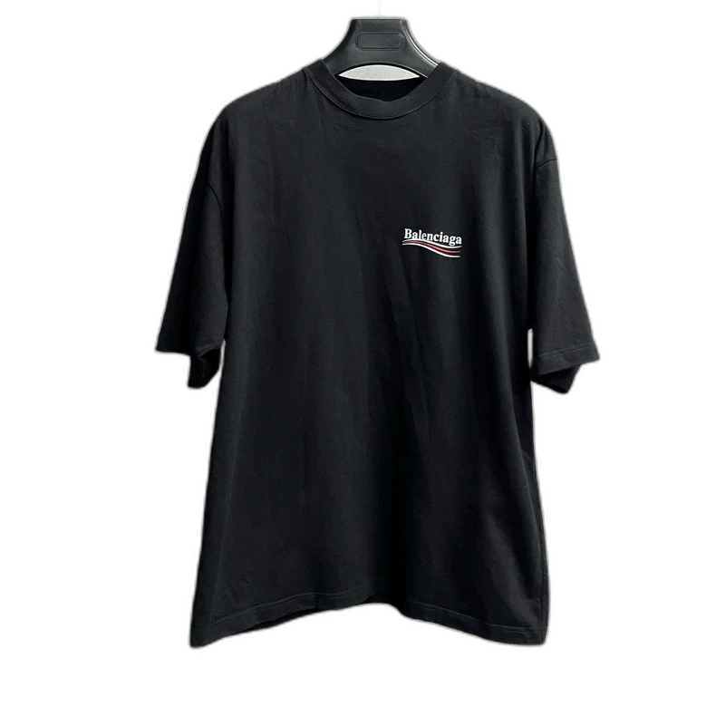 Balenciaga Balenciaga Black Logo Embroidered Short Sleeve Top-2506 Size US M / EU 48-50 / 2 - 1 Thumbnail