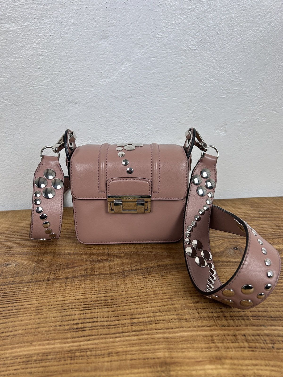 Lanvin Lanvin Mini Studded Jiji Crossbody Bag In Pale Pink Size ONE SIZE - 1 Thumbnail