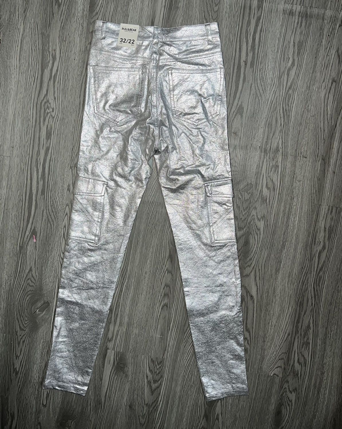 Designer Y2k pull&bear silver skinny pants 🪩💗 Size 24" / US 00 / IT 34 - 2 Thumbnail