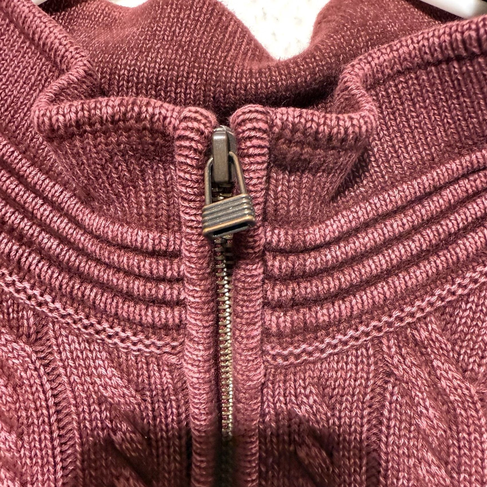Carbon2Cobalt Carbon 2 Colbolt Sweater Mens L Red Cable-Knit Fisherman Zip Up Navy? Size US L / EU 52-54 / 3 - 6 Thumbnail