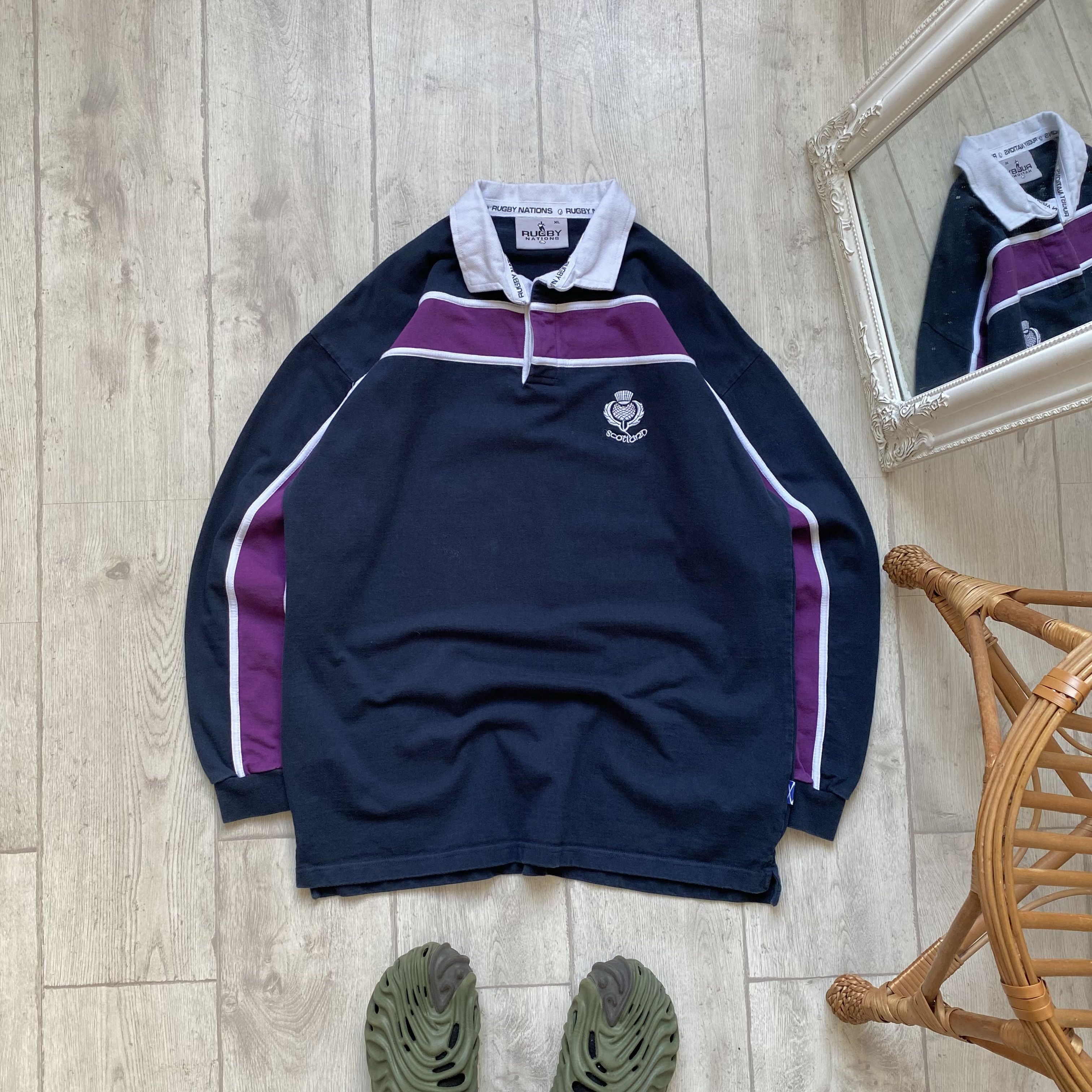 Cotton Traders 🏈 Vintage Scotland Rugby jersey heavy Shirt Y2K Blokcore Size US XL / EU 56 / 4 - 1 Thumbnail