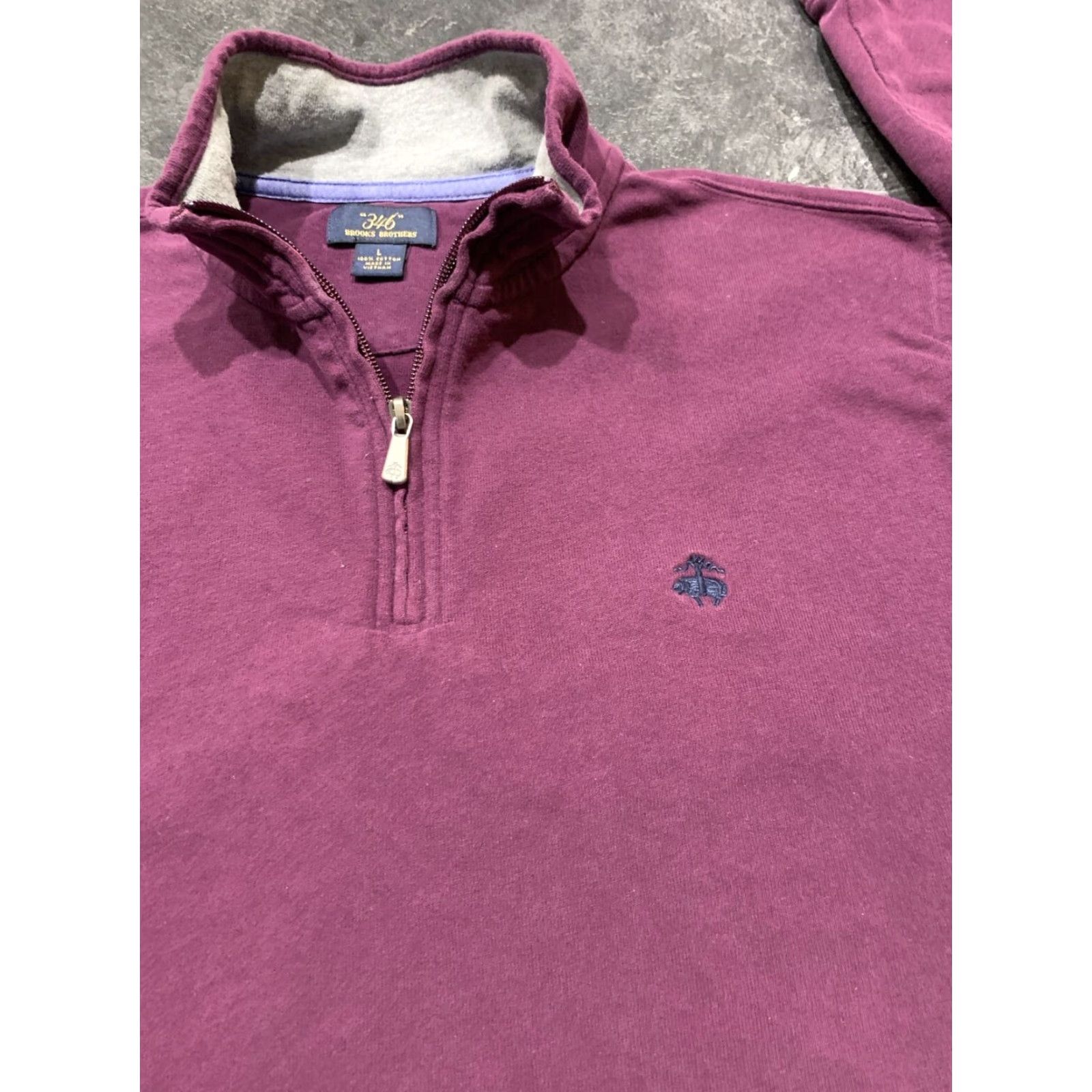 Brooks Brothers BROOKS BROTHERS 346 Fleece Pullover 1/4 Zip Neck Activewear Men Size L Maroon Size US L / EU 52-54 / 3 - 3 Thumbnail