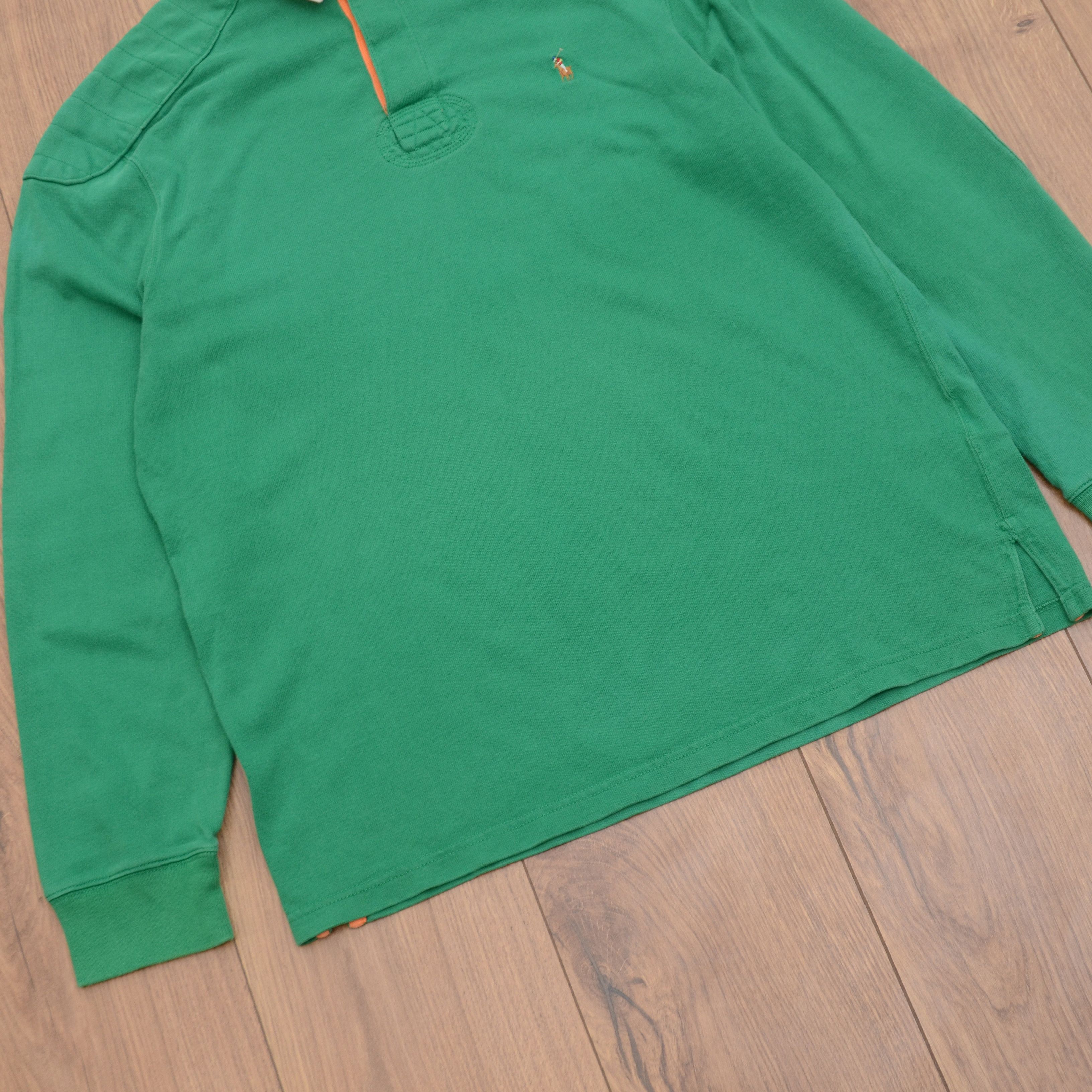 Polo Ralph Lauren Vintage Polo Ralph Lauren Long Sleeve Rugby Shirt Green Rare Size US L / EU 52-54 / 3 - 5 Thumbnail