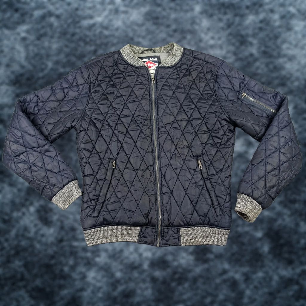 Vintage Lee Cooper Jacket Mens Medium Blue Quilted Bomber Full Zip Padded Lined Casual Zip Pockets Insulated Size US M / EU 48-50 / 2 - 1 Thumbnail