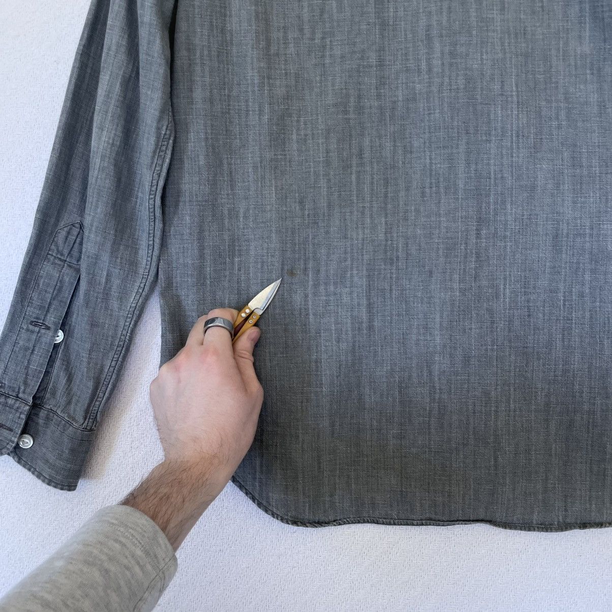 Ralph Lauren RRL Double RL Chambray Grey Cotton Workshirt Button Down Size US S / EU 44-46 / 1 - 7 Thumbnail