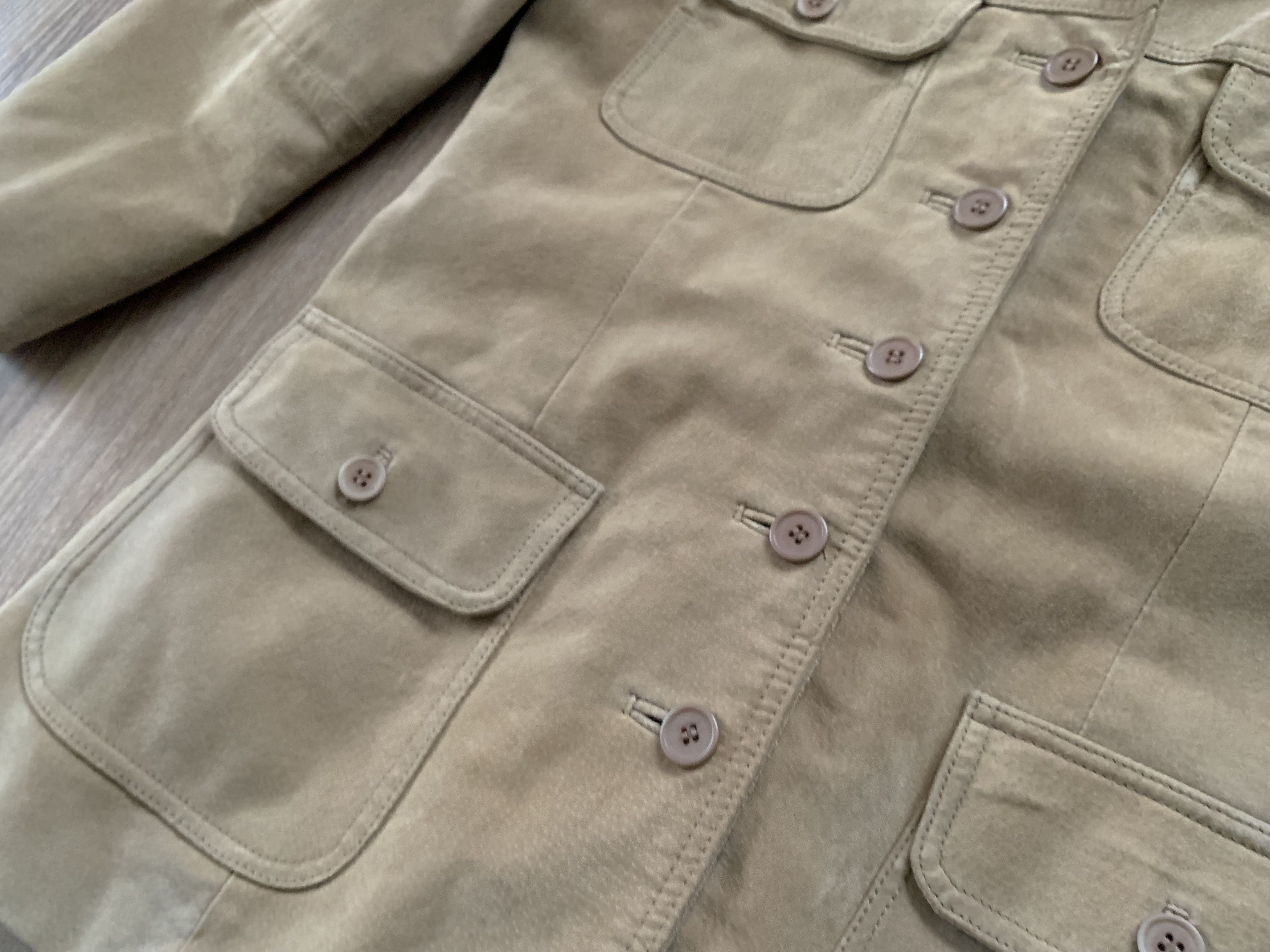 Other Womens Beige Vero Moda Suede Leather Coat Jacket Size S / US 4 / IT 40 - 6 Thumbnail