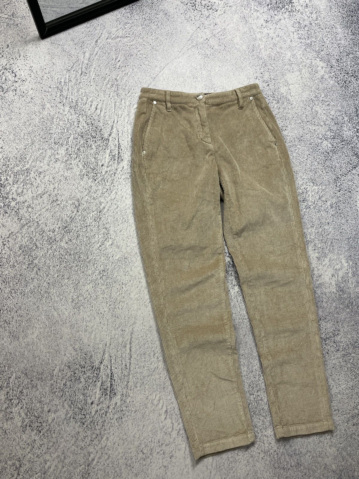 Designer × Jacob Cohen Jacob Cohen Women’s Corduroy Beige Luxury Hand Made Pants Size 25" / US 0 / IT 36 - 9 Thumbnail