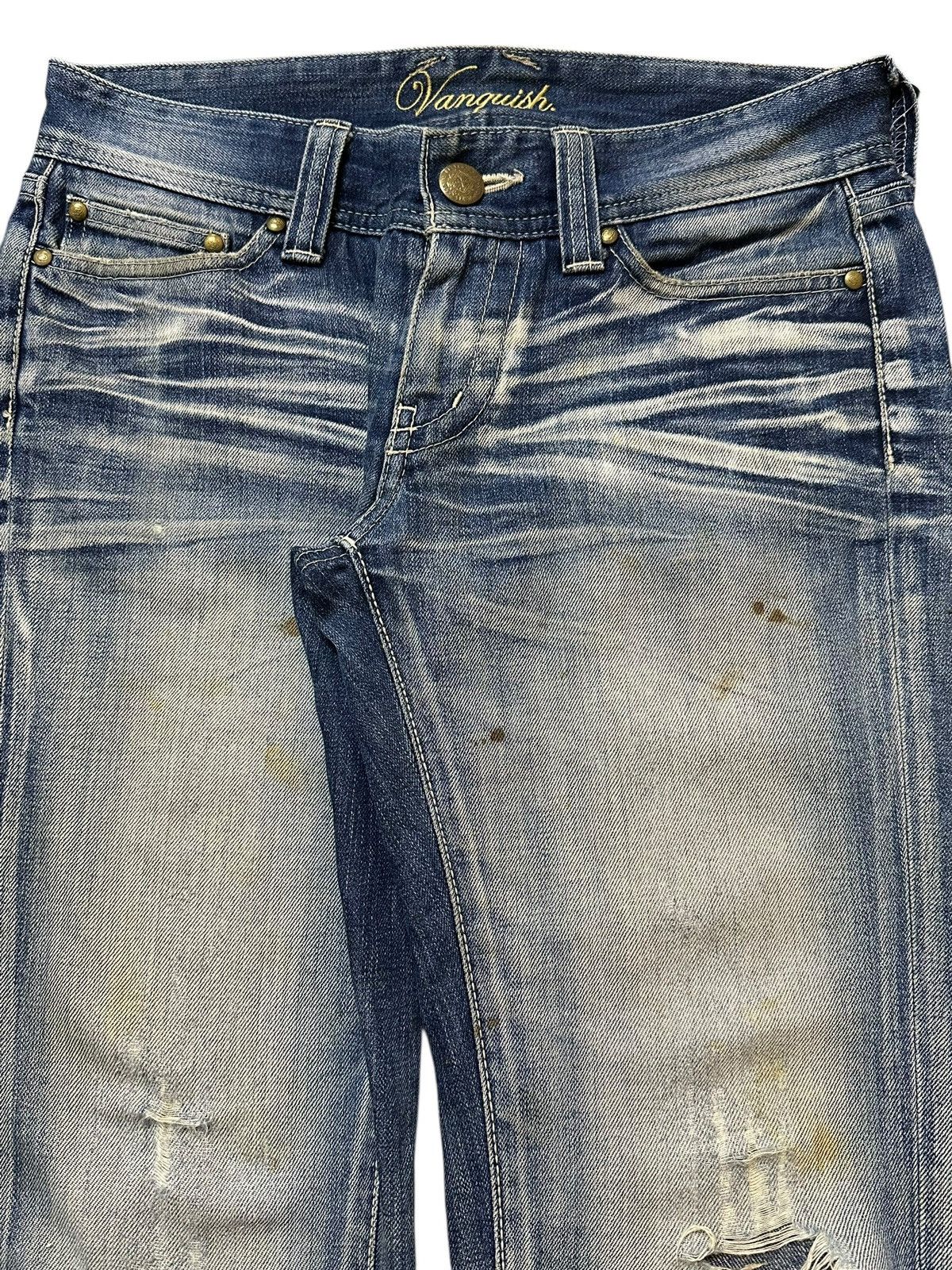 Vanquish Vintage Vanquish Blue Faded Stone Wash Distressed Jeans Size US 29 - 4 Thumbnail