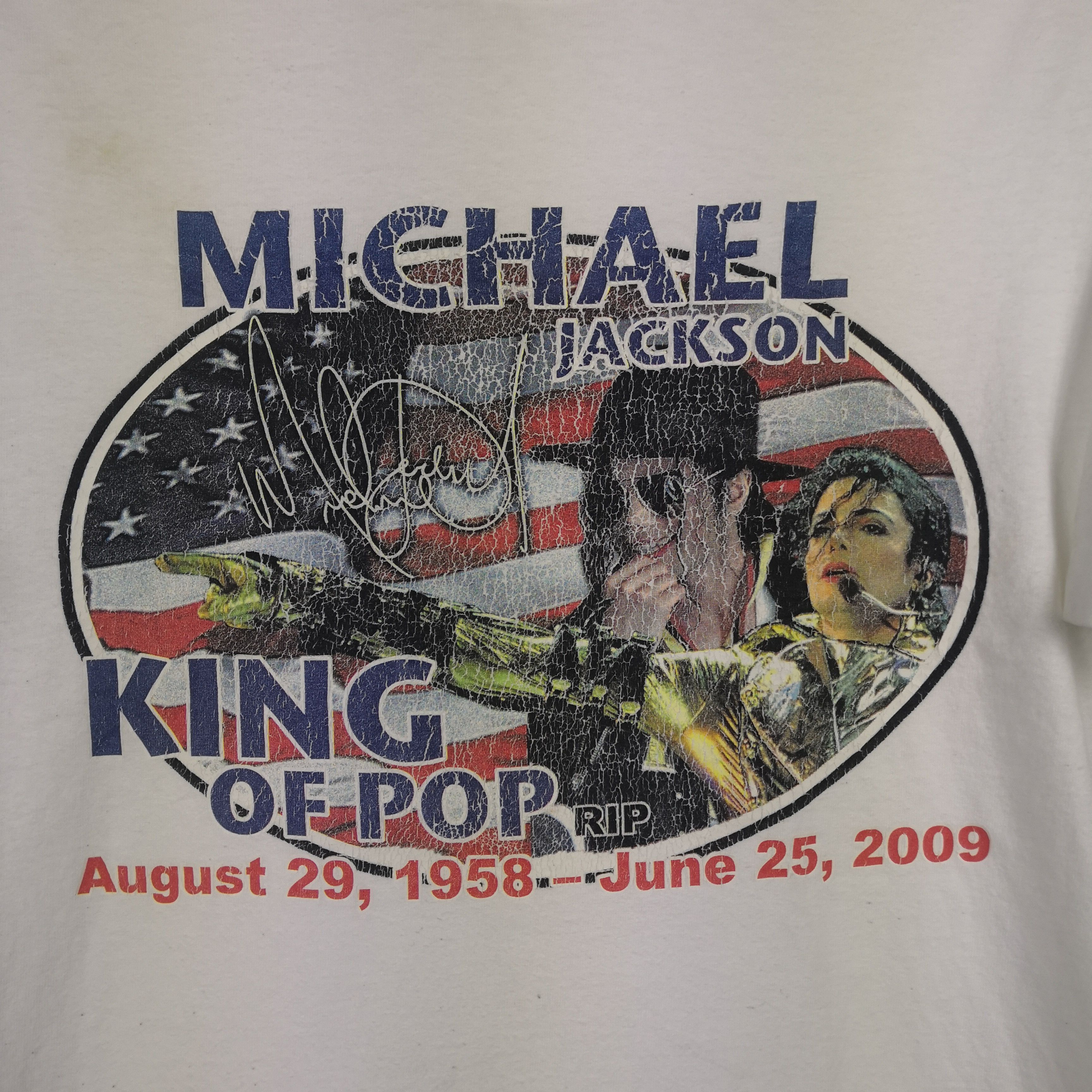 Band Tees Michael Jackson T-Shirt Memorabilia King of Pop Crewneck Tee Size US L / EU 52-54 / 3 - 4 Thumbnail