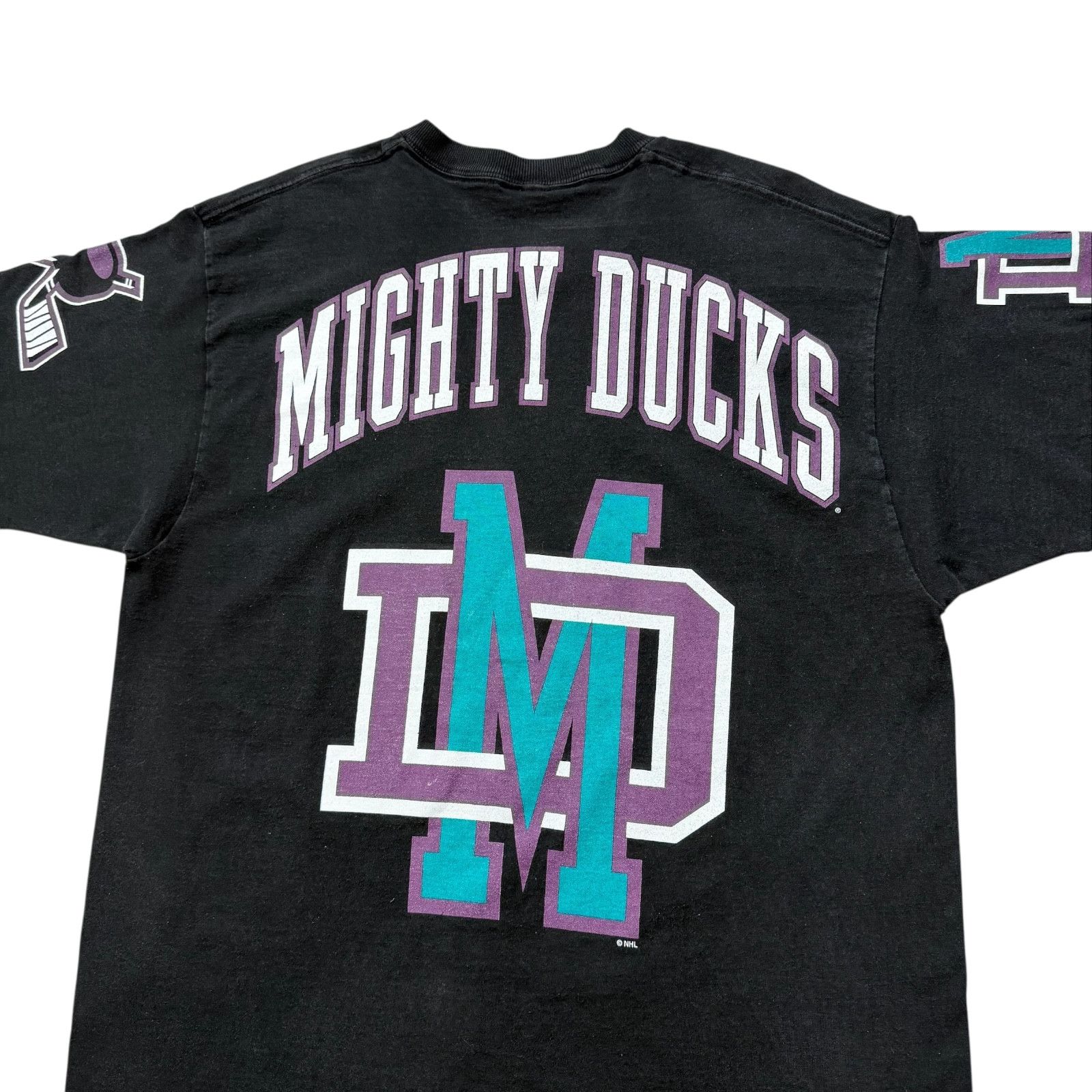NHL VTG 90s MIGHTY DUCKS ANAHEIM PRO PLAYER DOUBLE SIDED T-SHIRT Size US L / EU 52-54 / 3 - 3 Thumbnail