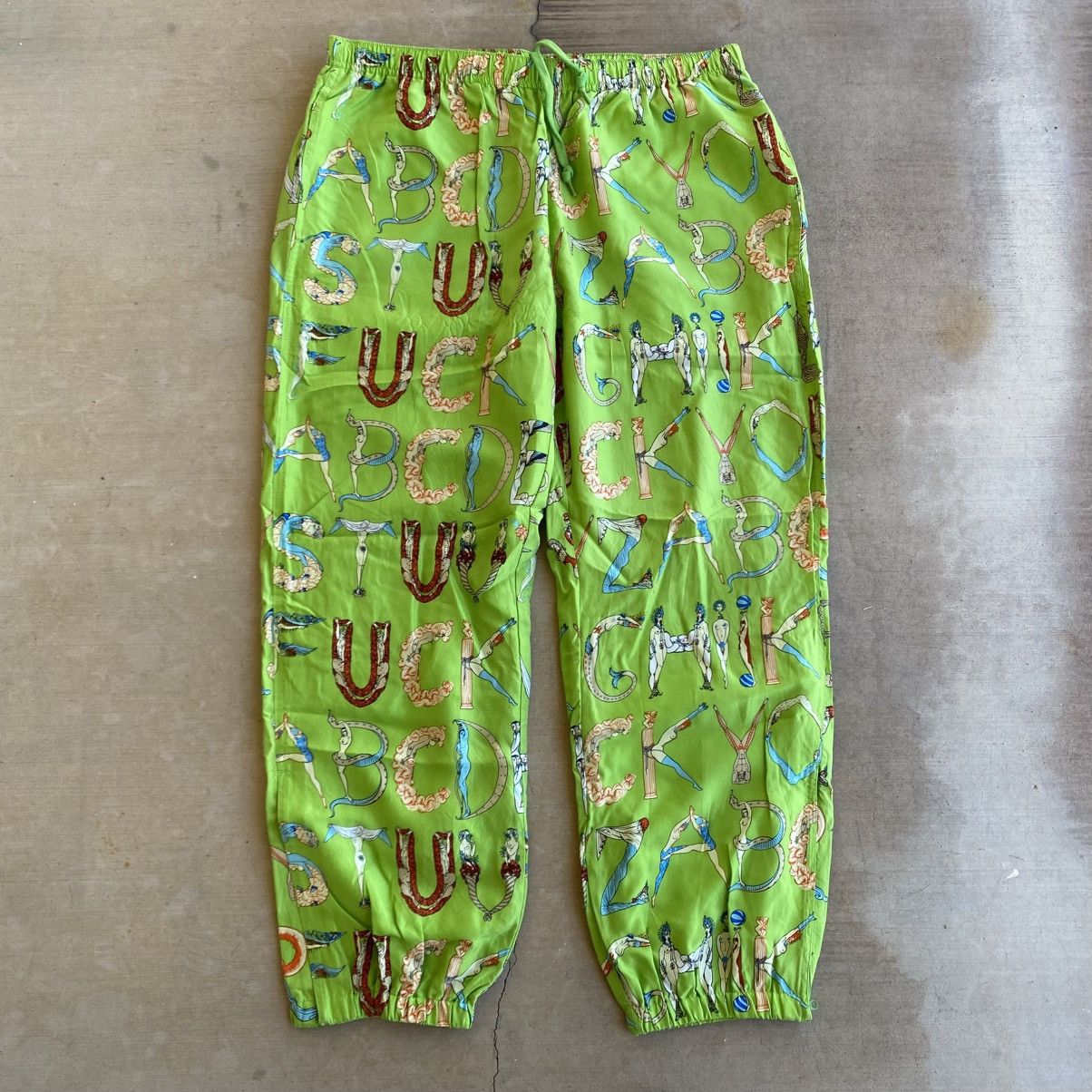 Supreme Supreme Alphabet Silk Pants Green 2018 Size US 34 / EU 50 - 1 Thumbnail