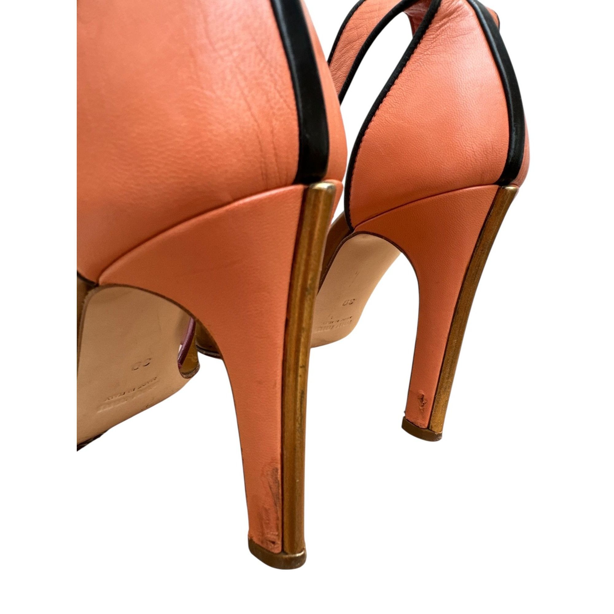 Miu Miu Brown / Pink Patent Leather Ankle Strap Heels Size US 9 / IT 39 - 5 Thumbnail