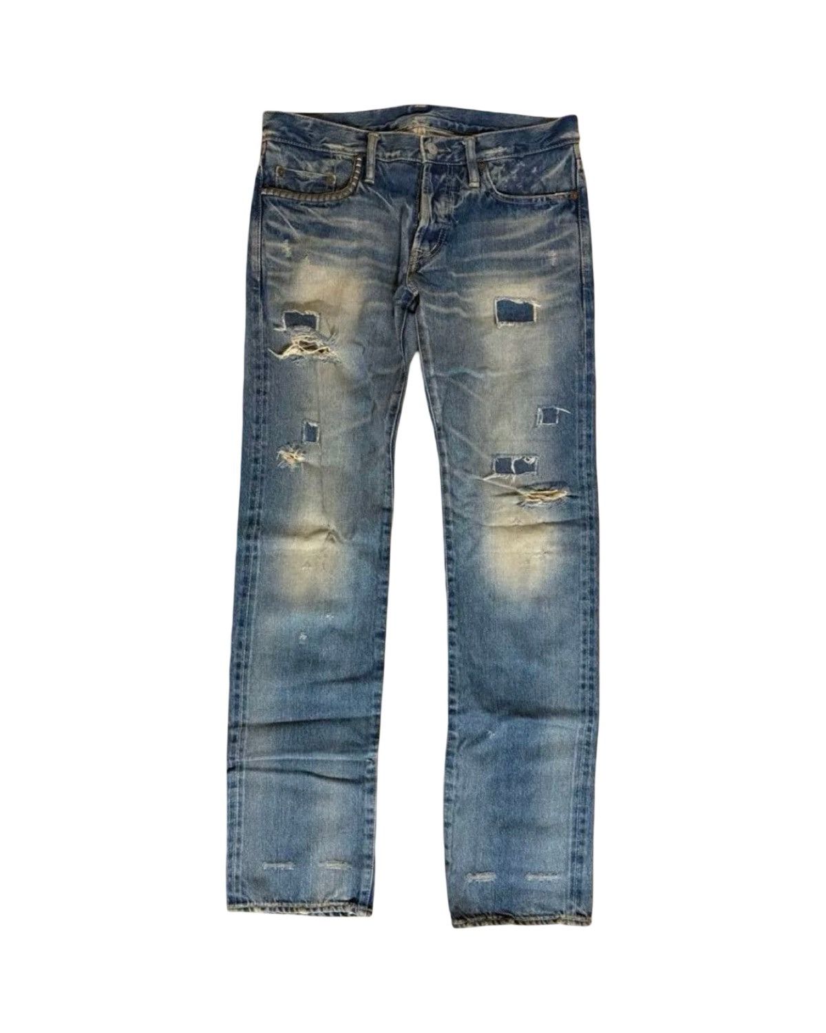 Hysteric Glamour Komado Patchwork Distressed Studded Denim Jeans Size US 30 / EU 46 - 1 Thumbnail