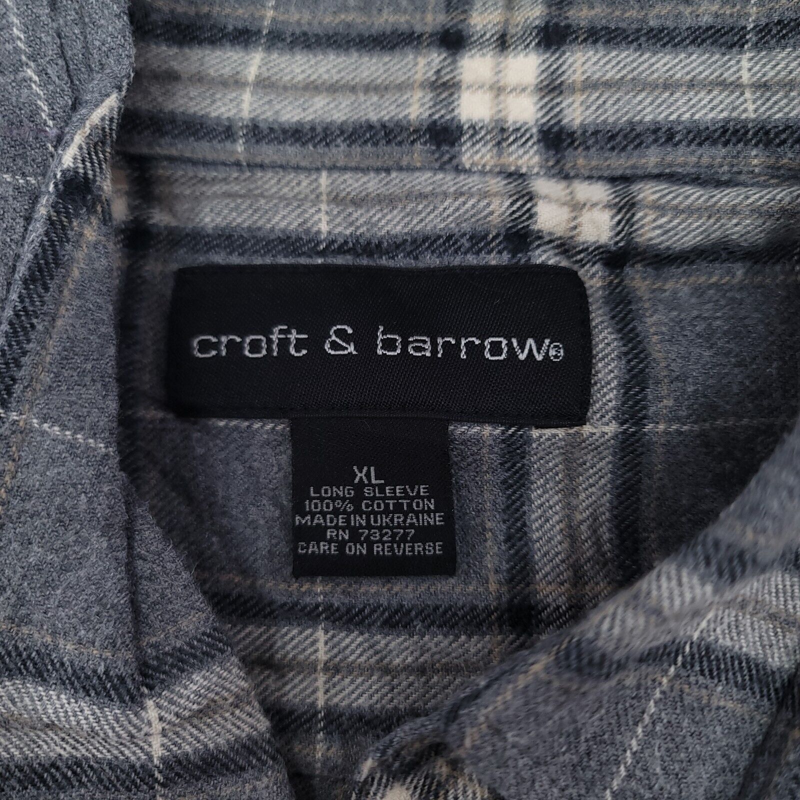 Croft & Barrow Croft & Barrow Windowpane Flannel Shirt Mens Size XL Gray Size US XL / EU 56 / 4 - 3 Thumbnail