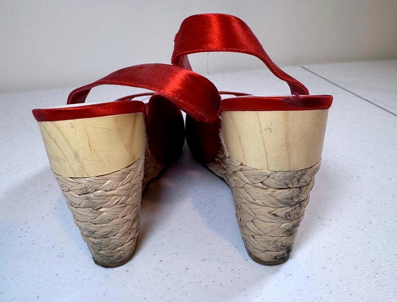 Nine West Nine West Red Wedge Slingback Heels Size US 10 / IT 40 - 3 Thumbnail