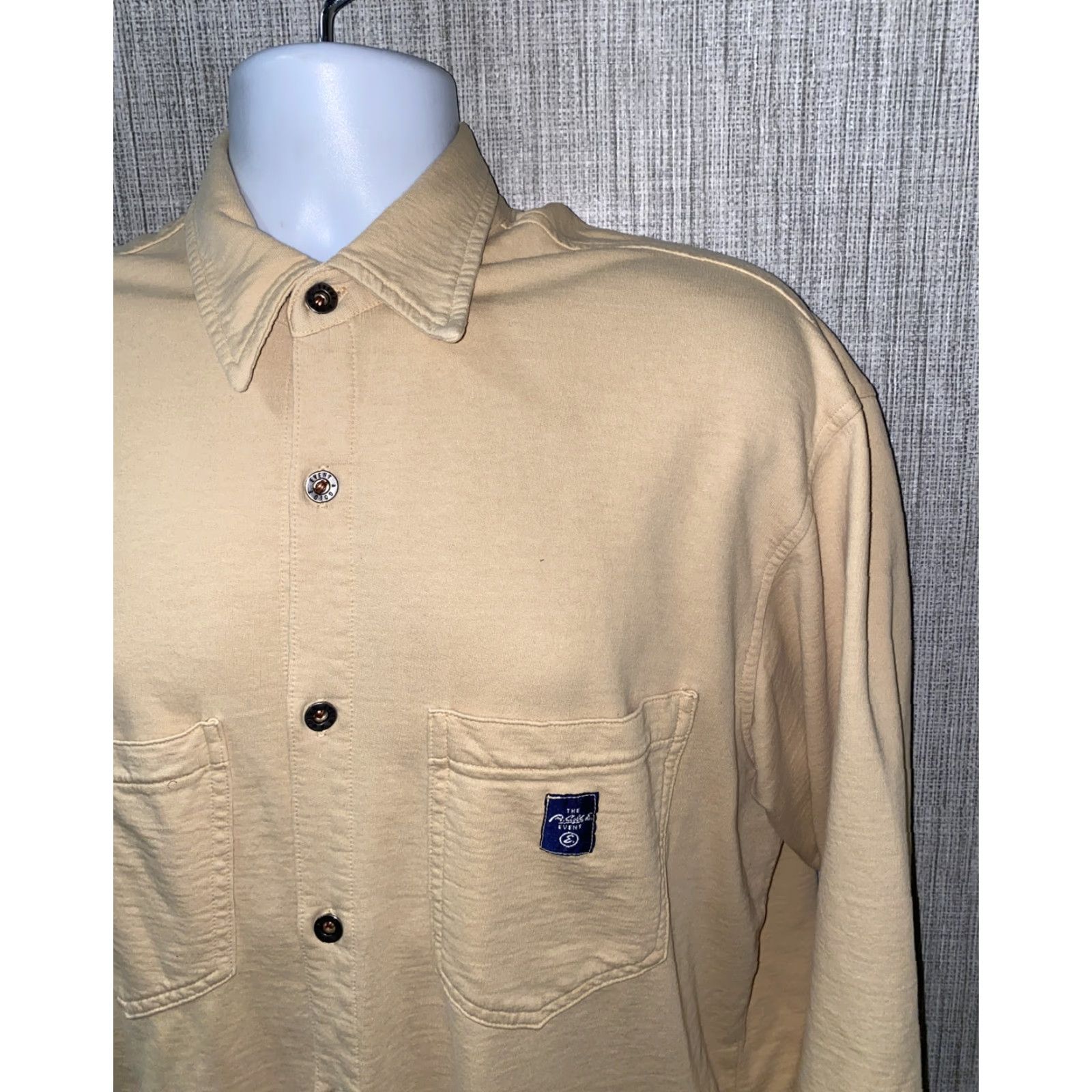 Vintage AG Adriano Goldschmied Mens Button-Up Shirt - Long Sleeve - Yellow - Large - Cotton - Regular Fit Size US L / EU 52-54 / 3 - 2 Thumbnail