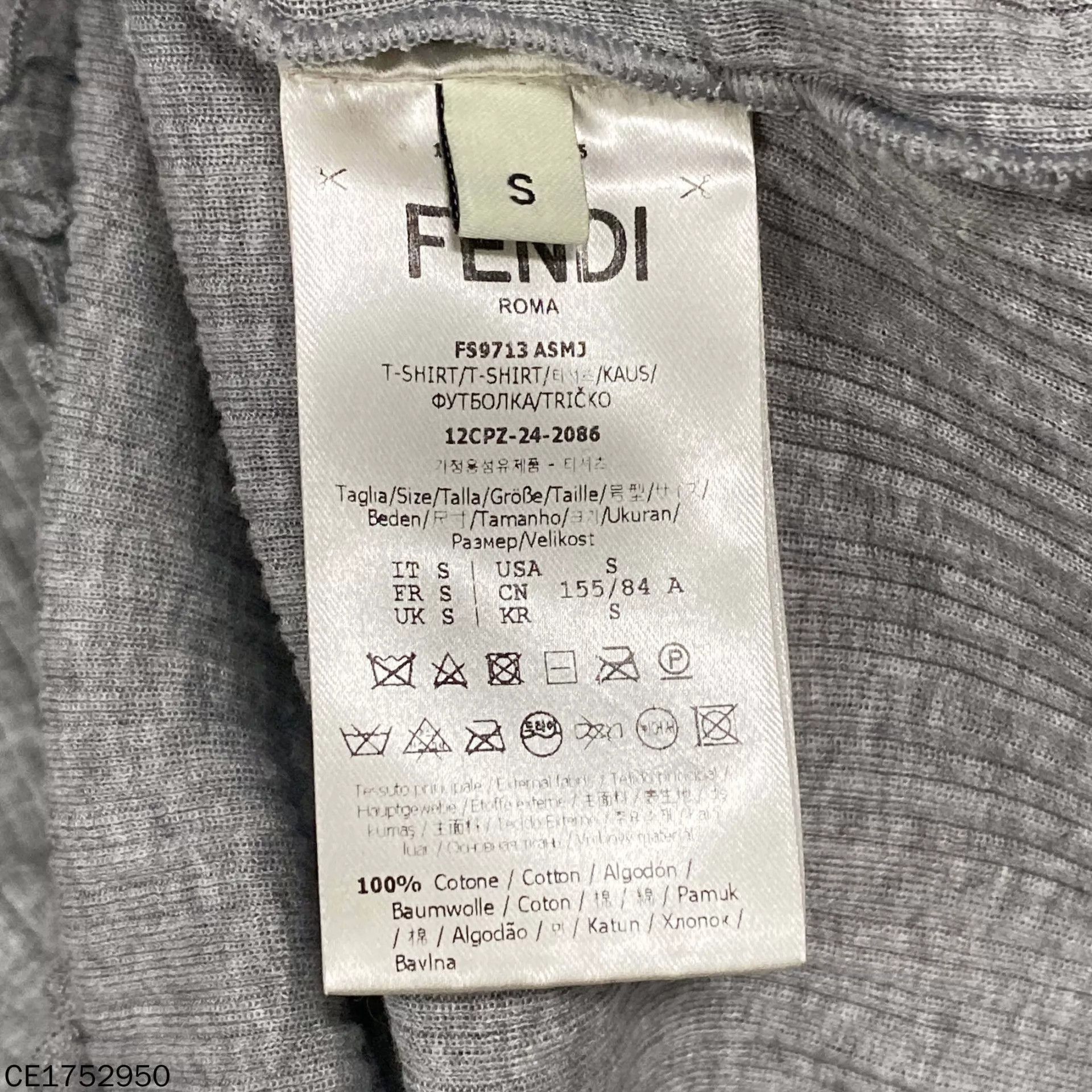 Fendi FENDI Gray Embroidered Logo Knit Tee S Size S / US 4 / IT 40 - 4 Thumbnail