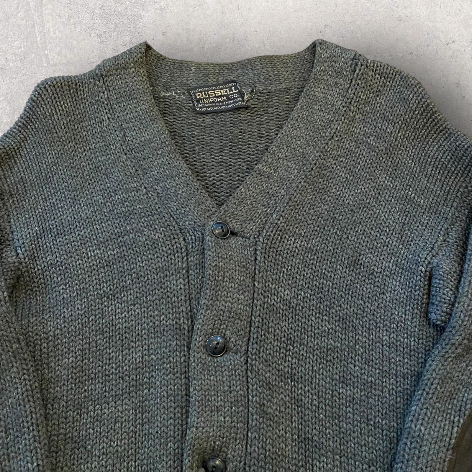 Russell Athletic × Vintage True Vintage 60s Russell Uniform Work Cardigan Elbow Patches Size US S / EU 44-46 / 1 - 2 Thumbnail