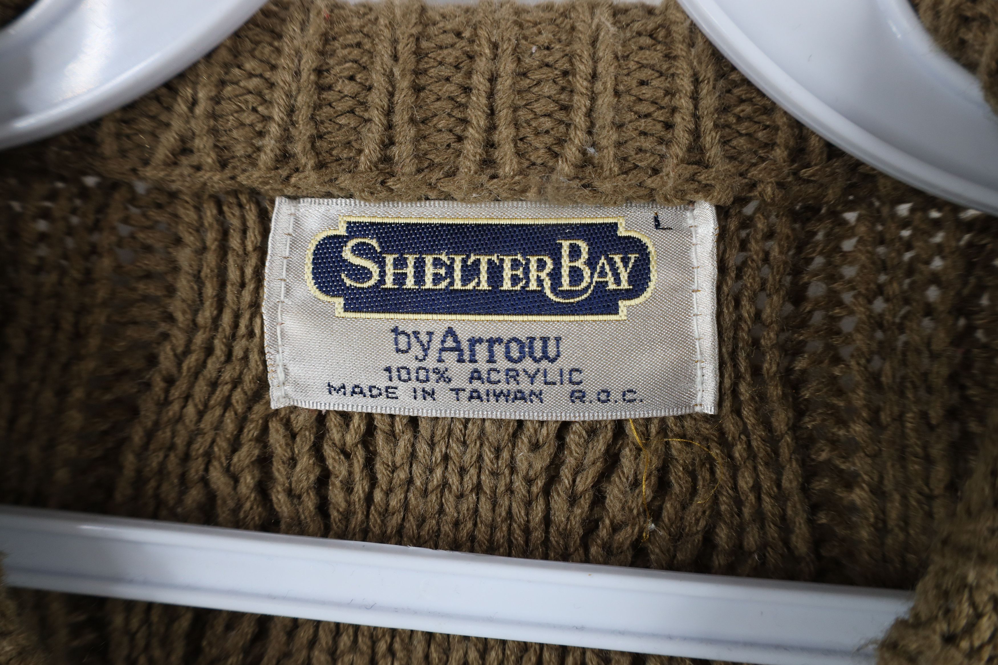 Vintage Vintage 90s Streetwear Cable Knit Fisherman Sweater Brown Size US L / EU 52-54 / 3 - 4 Thumbnail