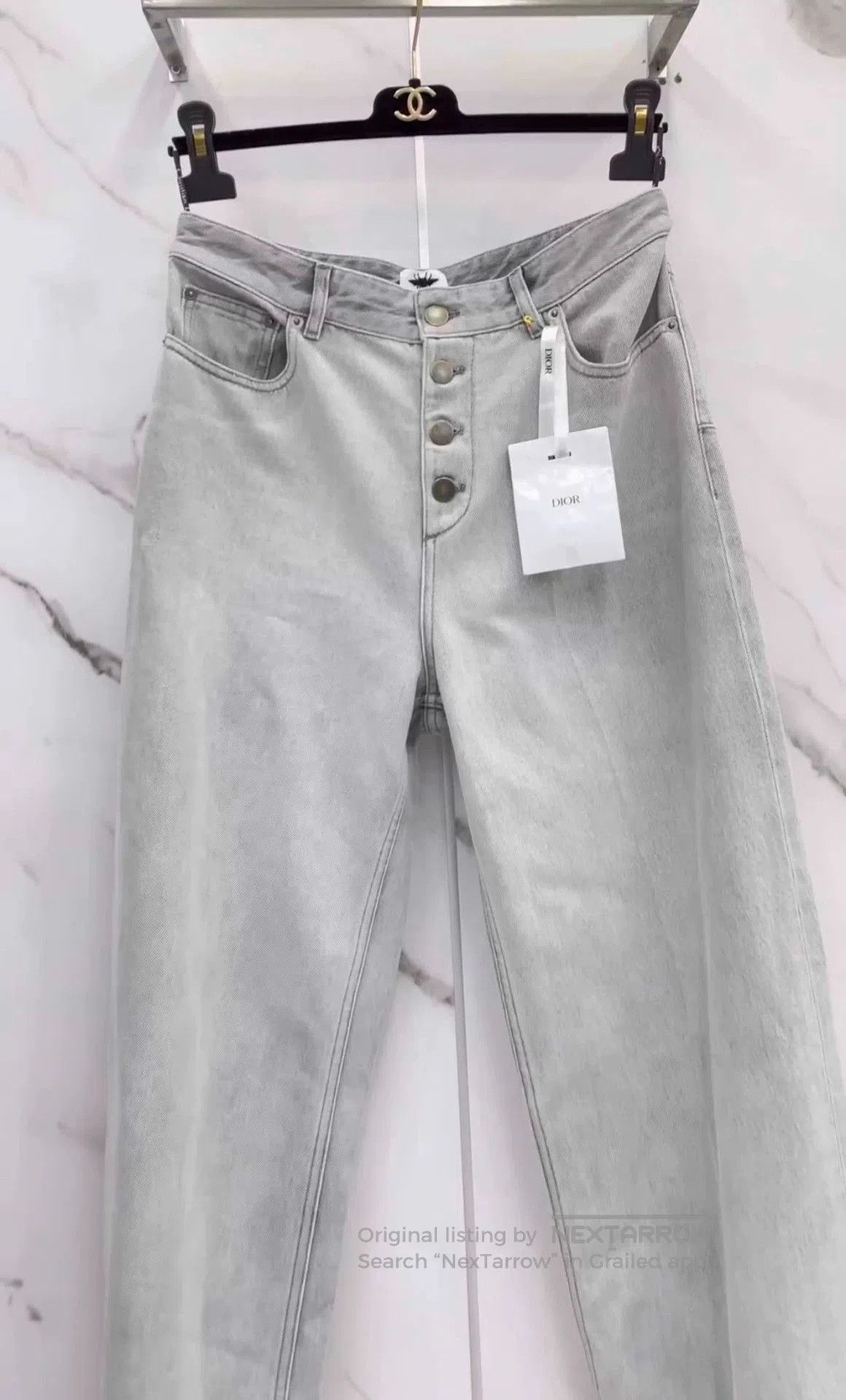 Dior gray wide-leg jeans by Dior. Size US 38 / EU 54 - 3 Thumbnail