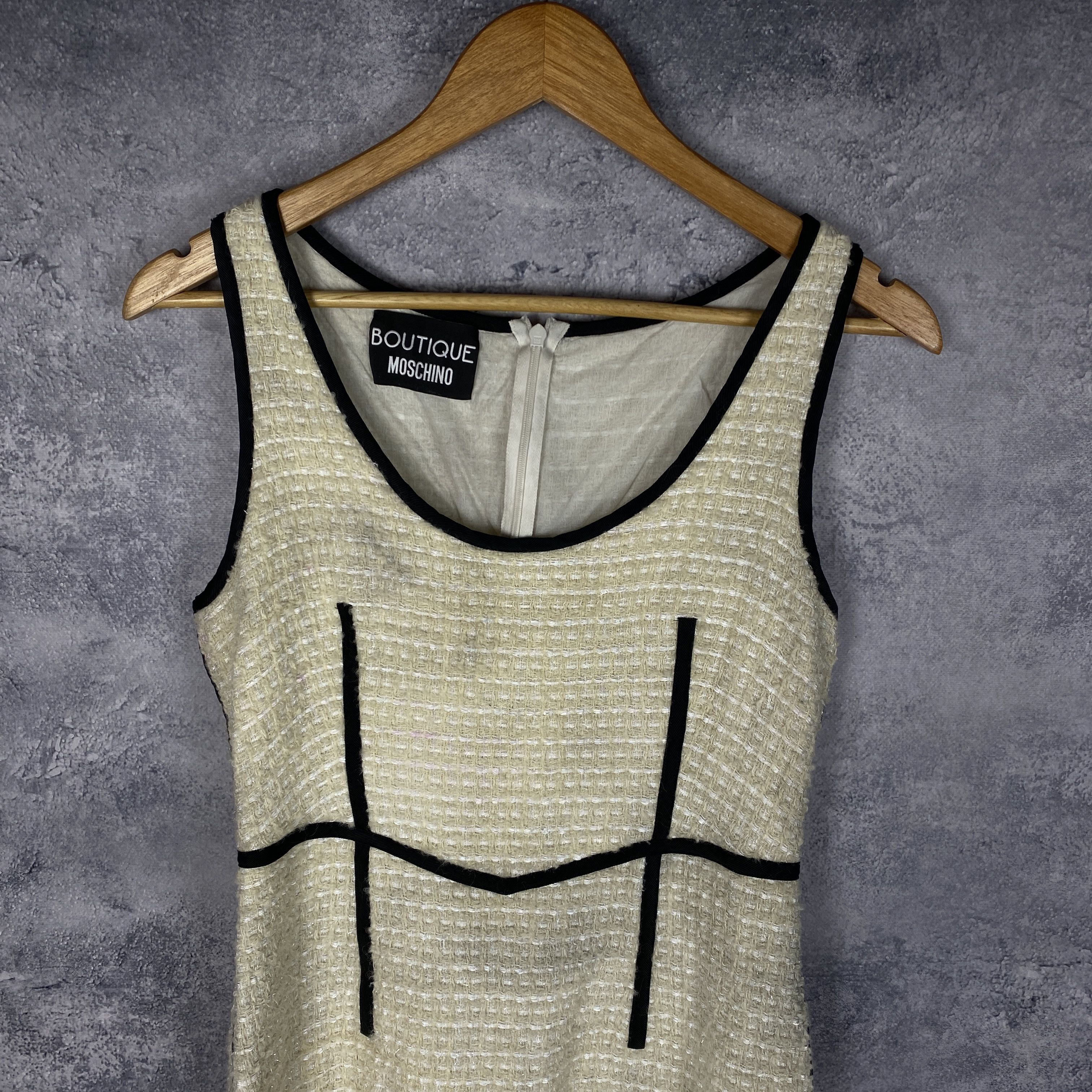 Boutique Moschino × Vintage Moschino Boutique Dress Women's Size USA 10 Beige Sleeveless Size L / US 10 / IT 46 - 2 Thumbnail