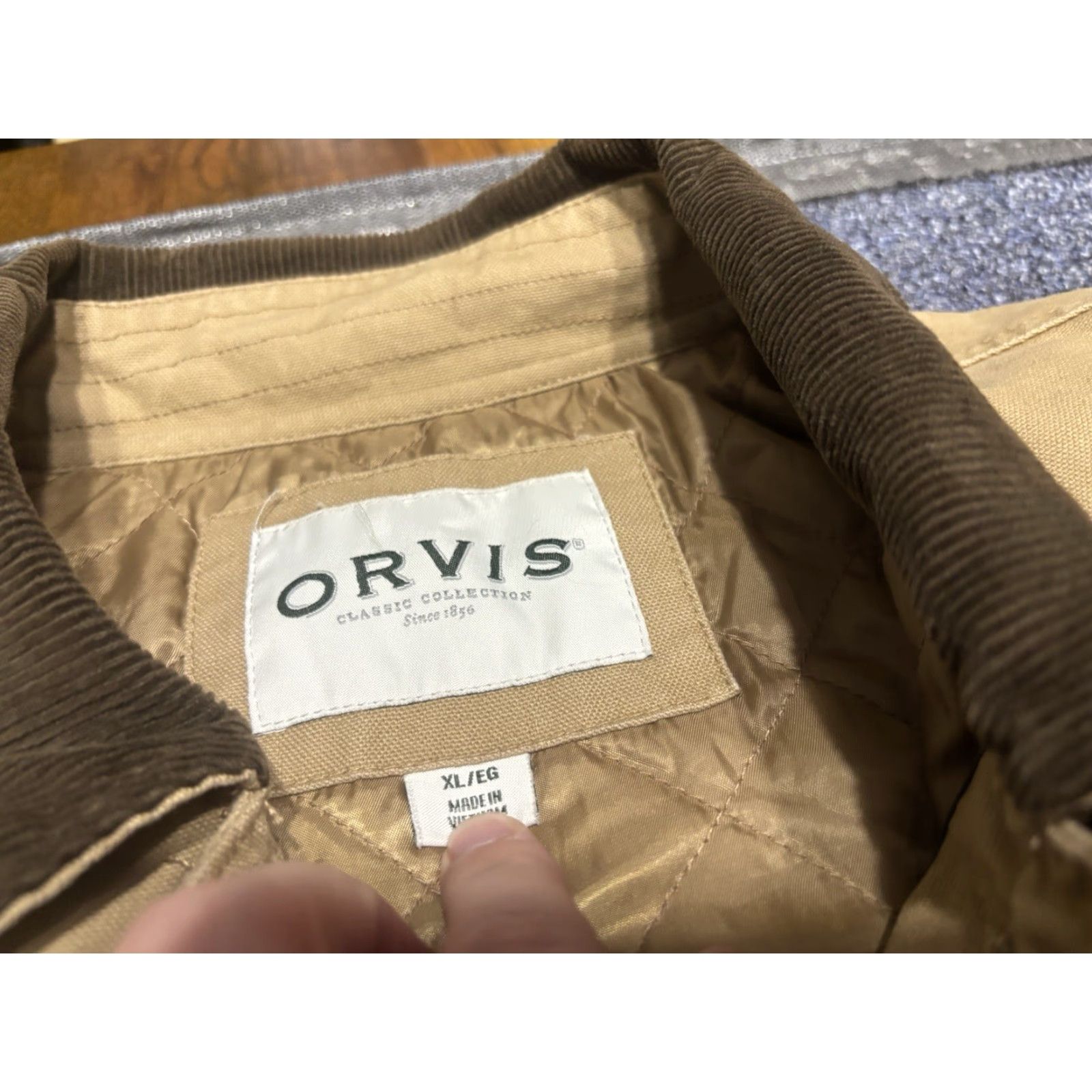 Orvis VTG Orvis Chore Coat Jacket Men’s XL Quilted Lining Field Hunting Utility Beige Cotton Canvas Military Lined Active Men Size US XL / EU 56 / 4 - 2 Thumbnail