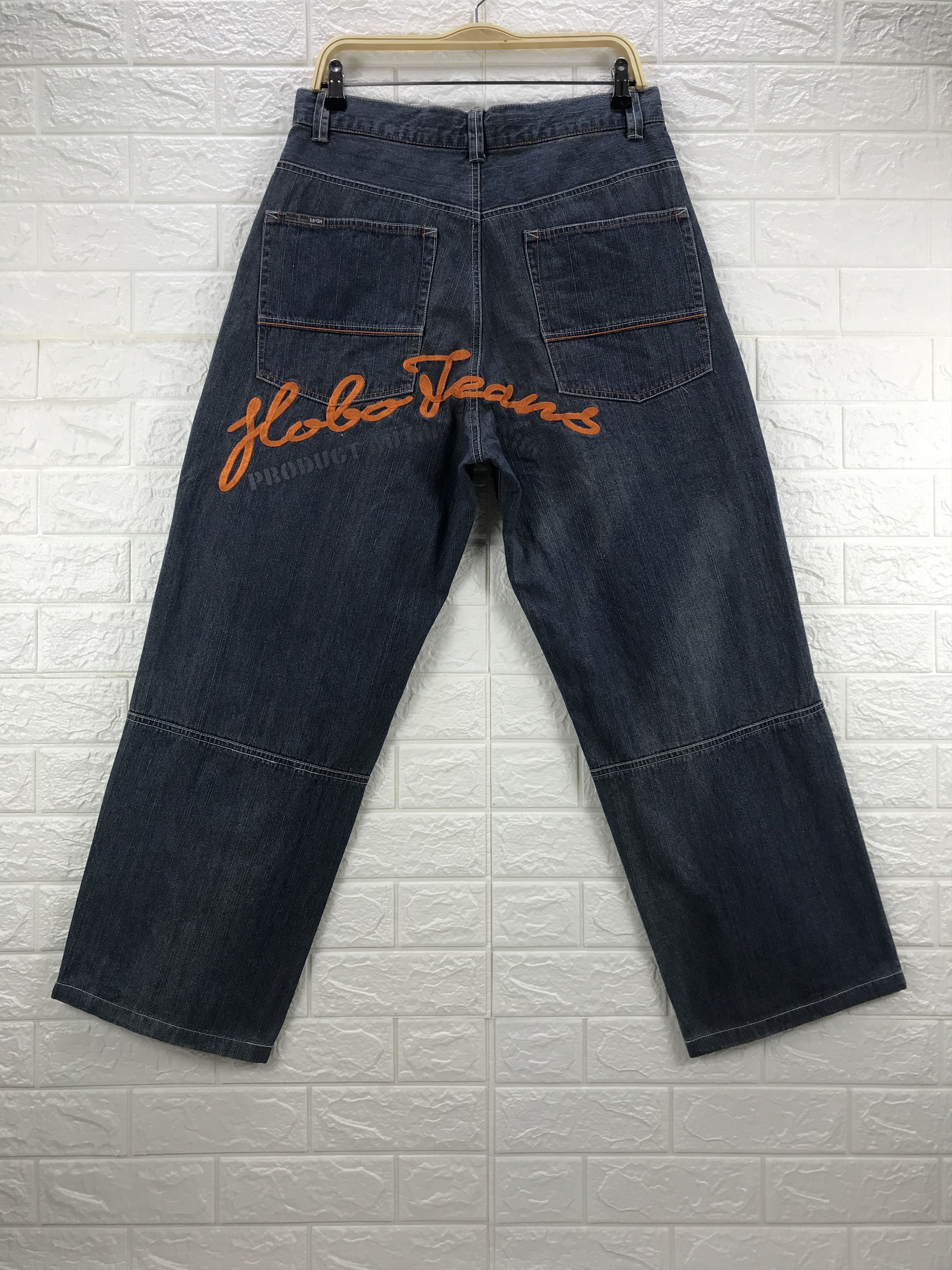 Vintage Hobo Embroidered Wide Baggy Jeans