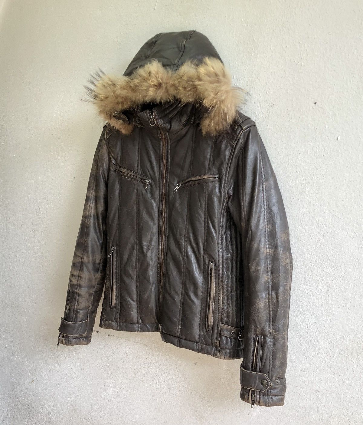 Japanese Brand HARUF distressed moto leather jacket Size US S / EU 44-46 / 1 - 3 Thumbnail