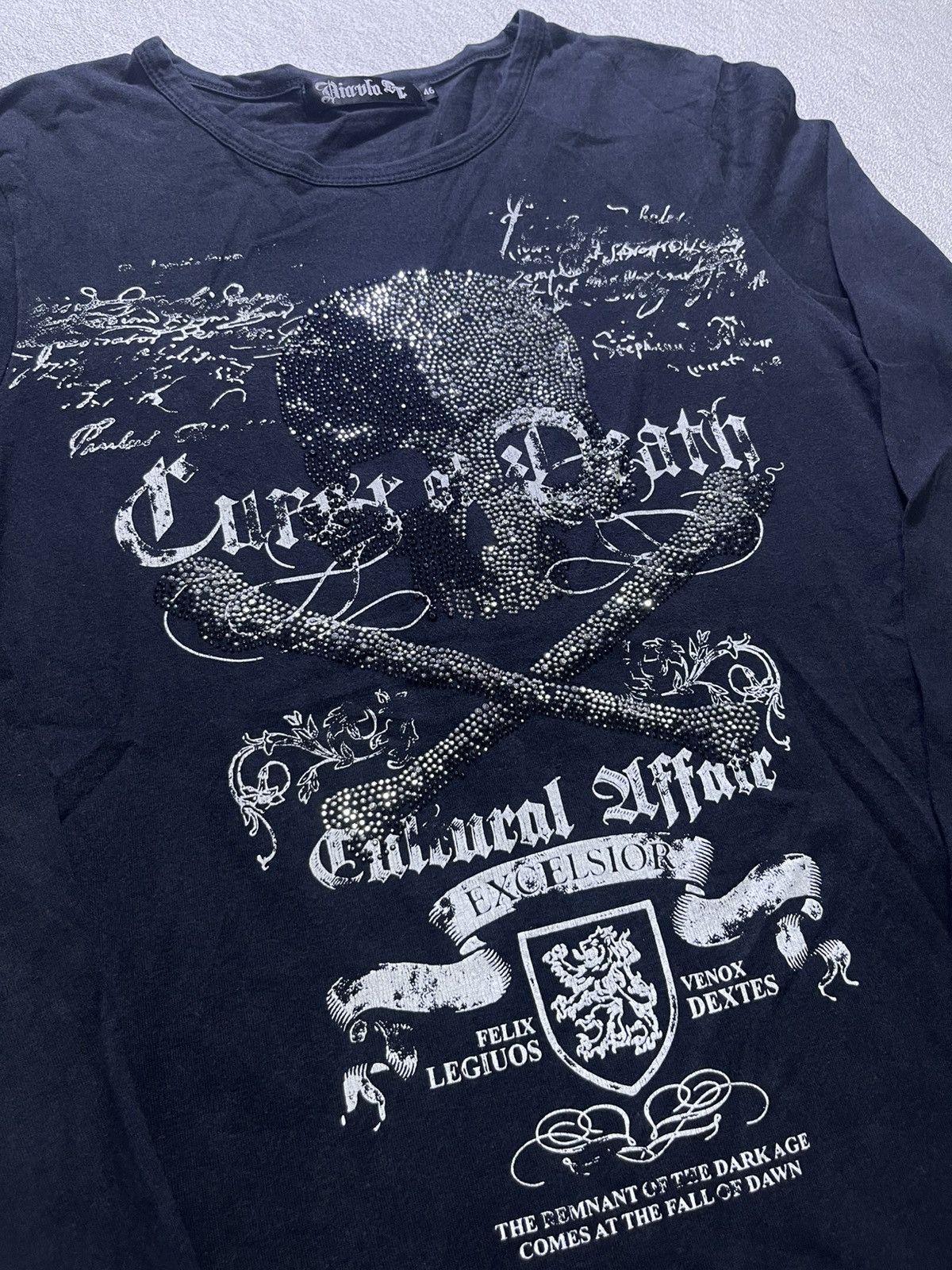 Japanese Brand Y2K DIAULU long sleeve tshirt big skull gliter style Size US M / EU 48-50 / 2 - 3 Thumbnail